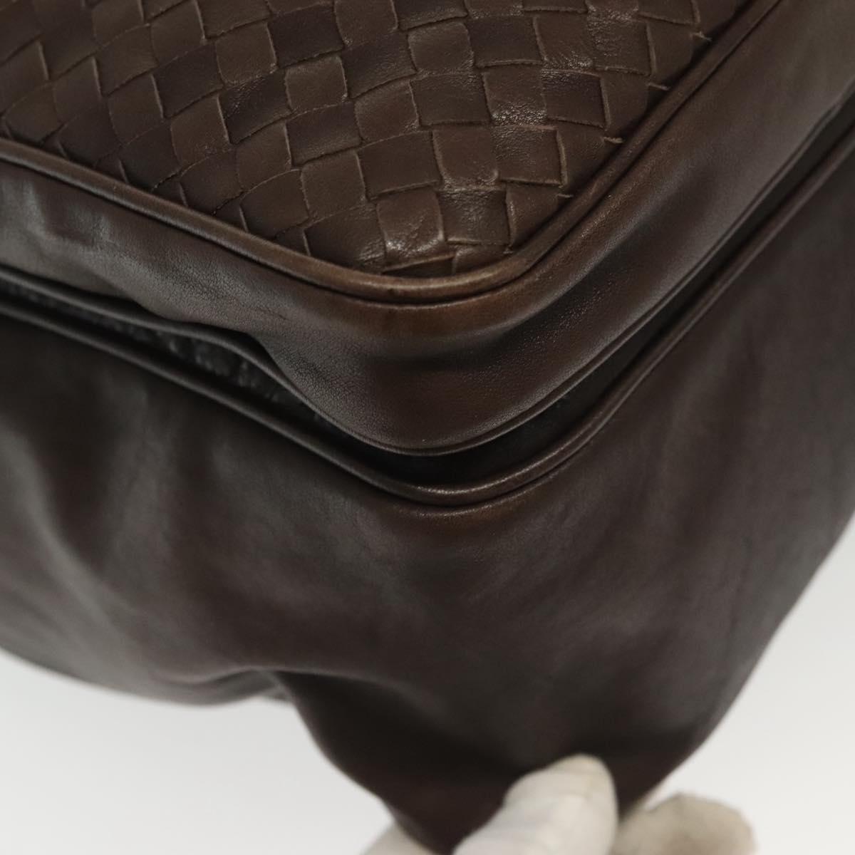 BOTTEGA VENETA INTRECCIATO Shoulder Bag Leather Brown Auth fm4835