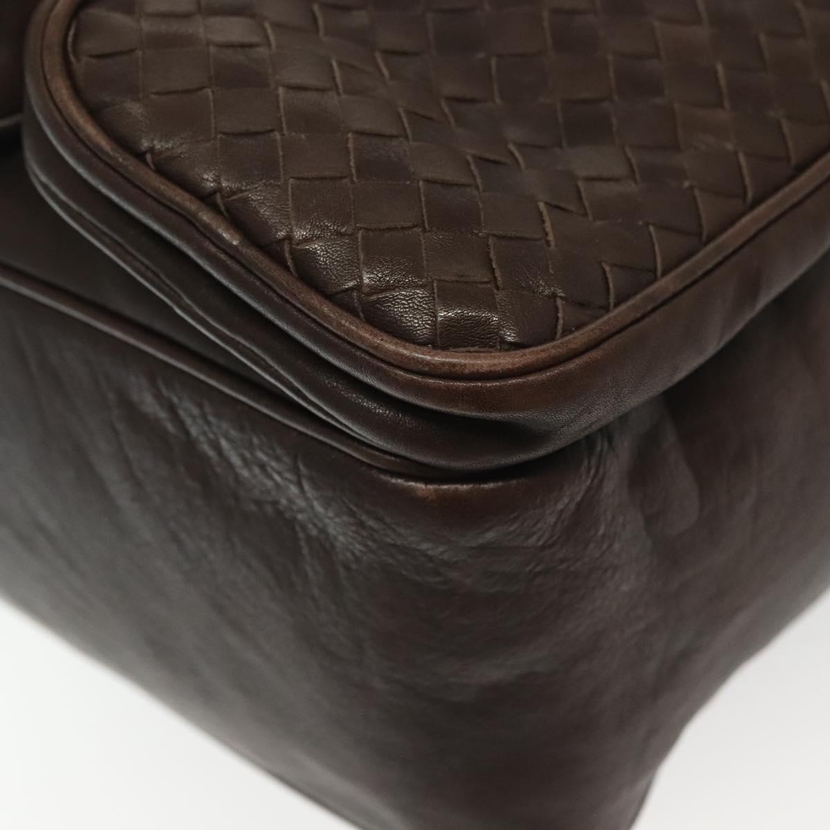 BOTTEGA VENETA INTRECCIATO Shoulder Bag Leather Brown Auth fm4835