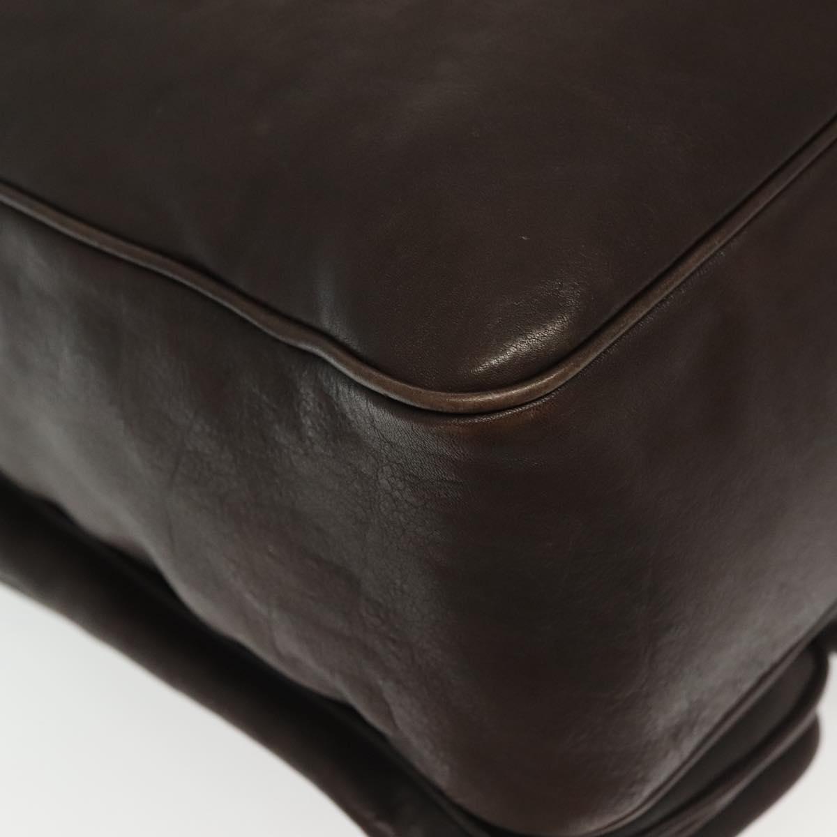 BOTTEGA VENETA INTRECCIATO Shoulder Bag Leather Brown Auth fm4835