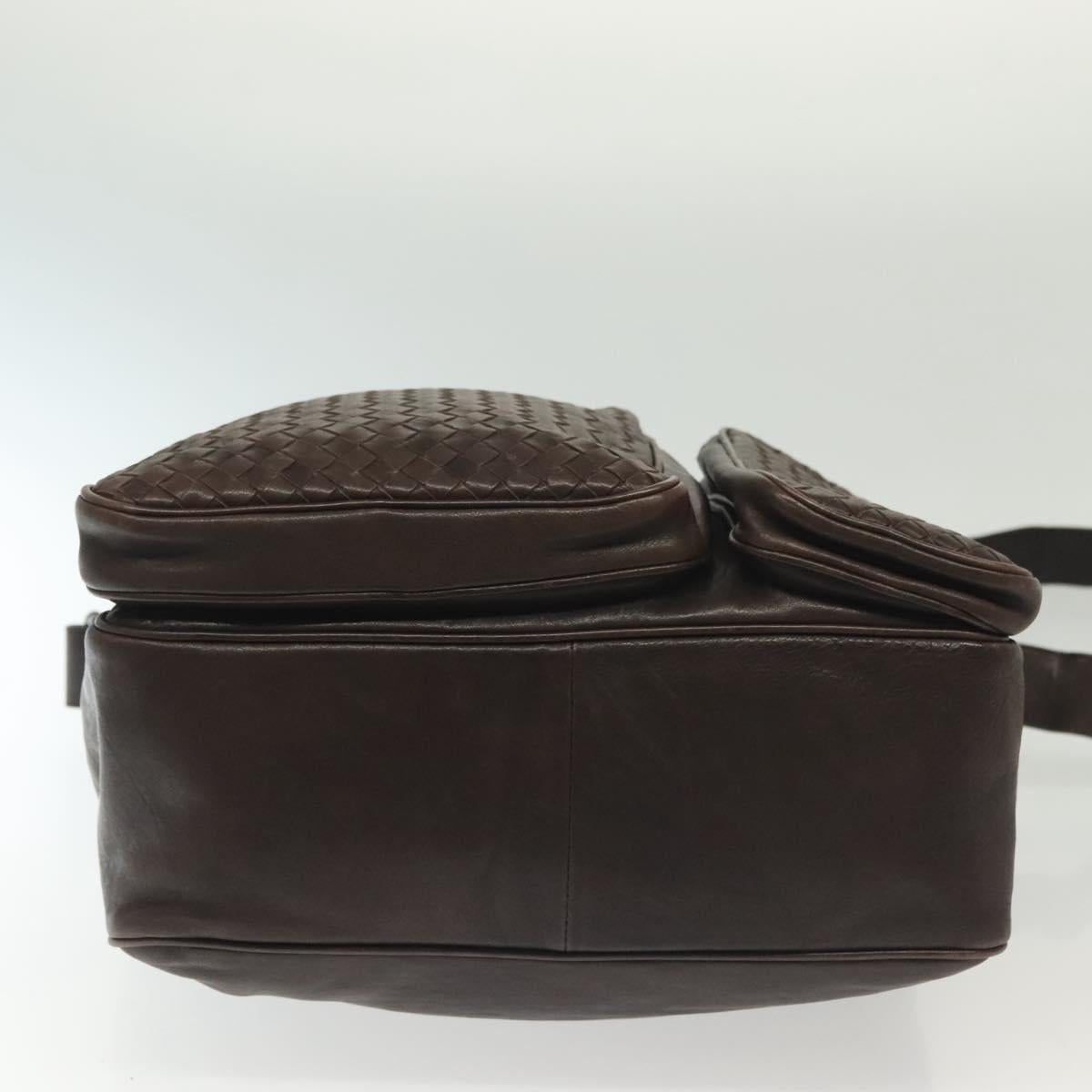 BOTTEGA VENETA INTRECCIATO Shoulder Bag Leather Brown Auth fm4835