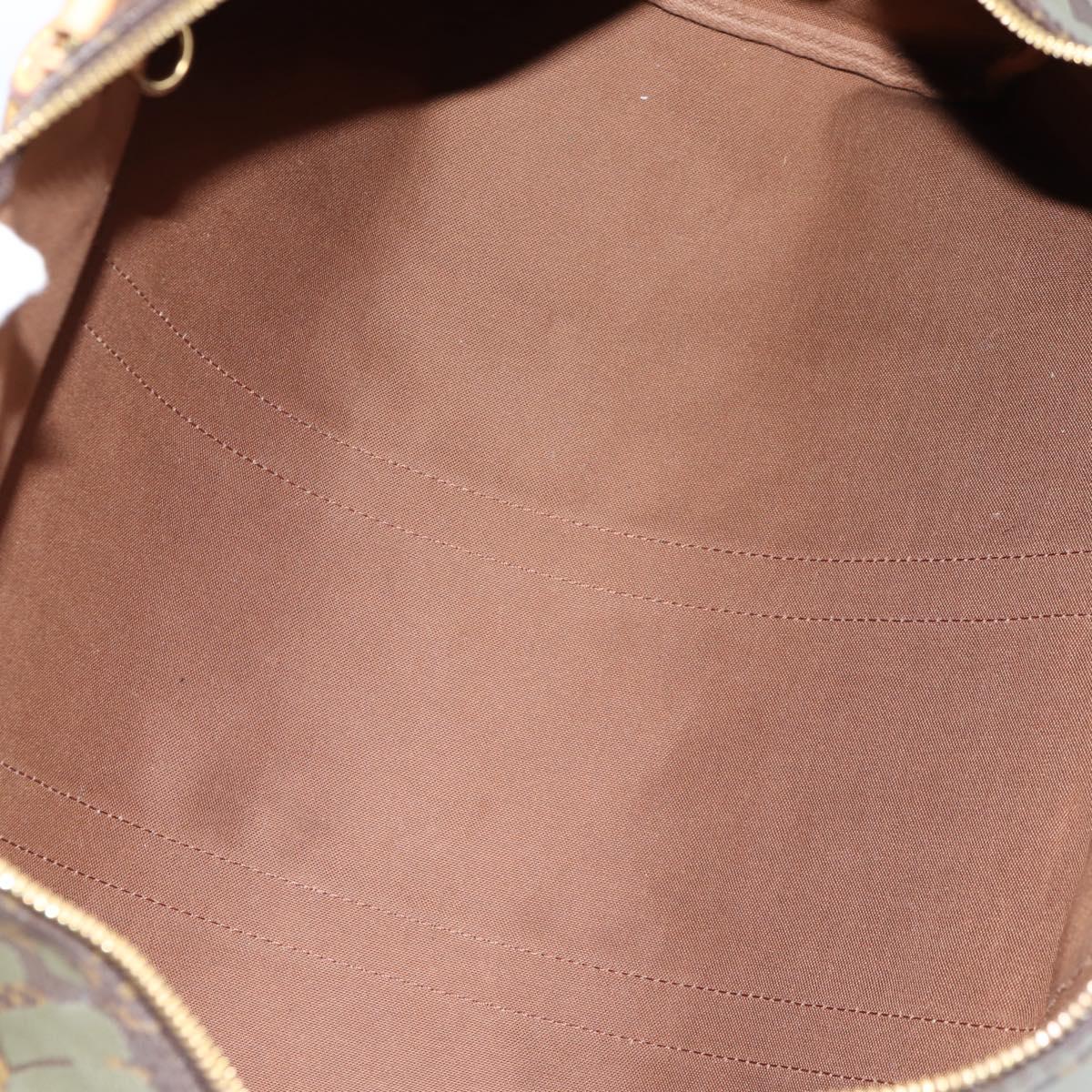 LOUIS VUITTON Monogram Graffiti Keepall 50 Boston Bag Khaki M92196 Auth fm4841V
