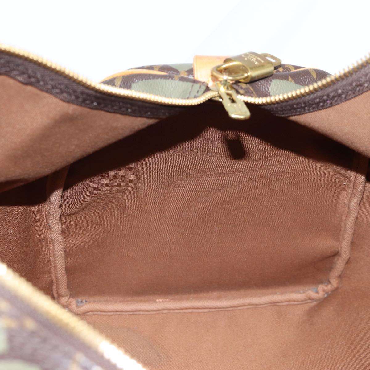 LOUIS VUITTON Monogram Graffiti Keepall 50 Boston Bag Khaki M92196 Auth fm4841SAV
