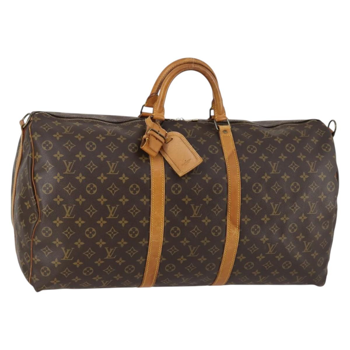 LOUIS VUITTON Monogram Keepall Bandouliere 60 Boston Bag M41412 LV Auth fm4854