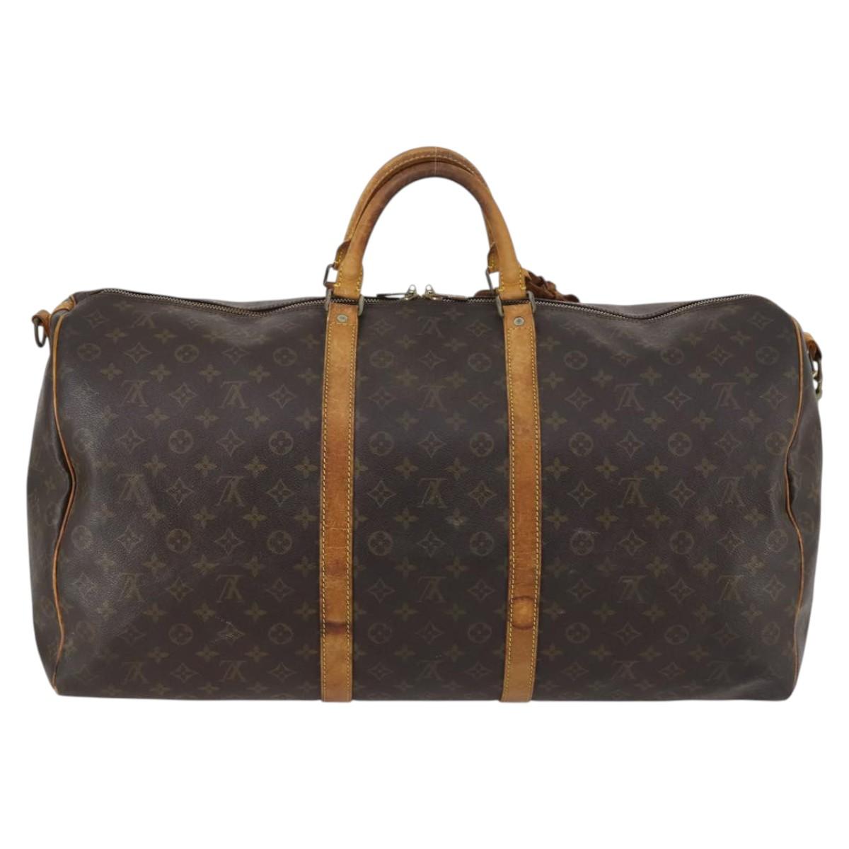 LOUIS VUITTON Monogram Keepall Bandouliere 60 Boston Bag M41412 LV Auth fm4855