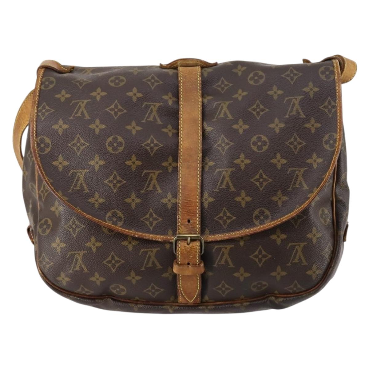 LOUIS VUITTON Monogram Saumur 35 Shoulder Bag M42254 LV Auth fm4858