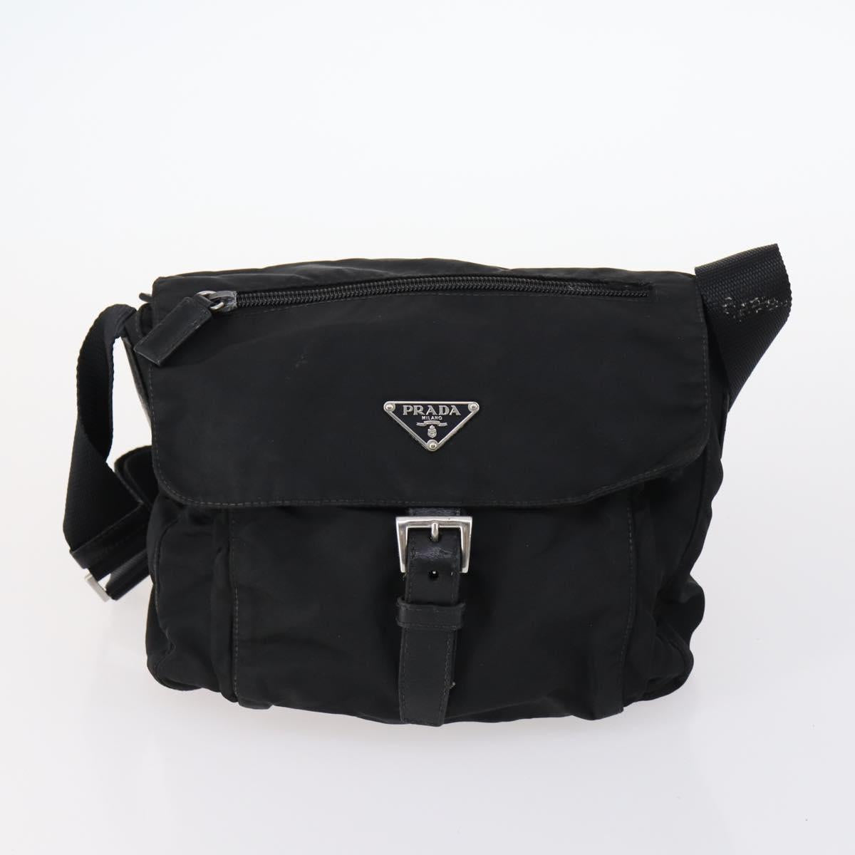 PRADA Pouch Nylon 4Set Black Brown Auth fm4859