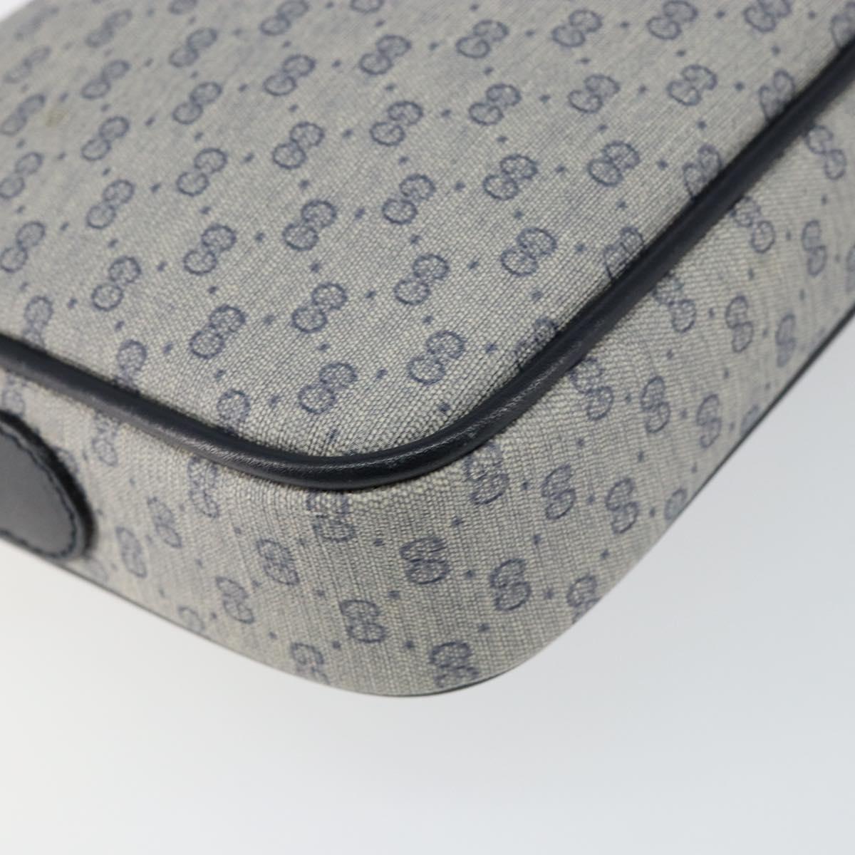 GUCCI Micro GG Supreme Shoulder Bag PVC Navy Gold 007 56 0095 Auth fm4868