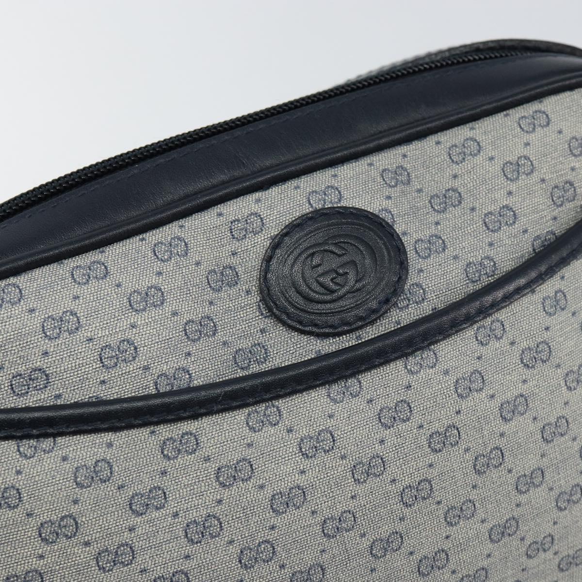 GUCCI Micro GG Supreme Shoulder Bag PVC Navy Gold 007 56 0095 Auth fm4868