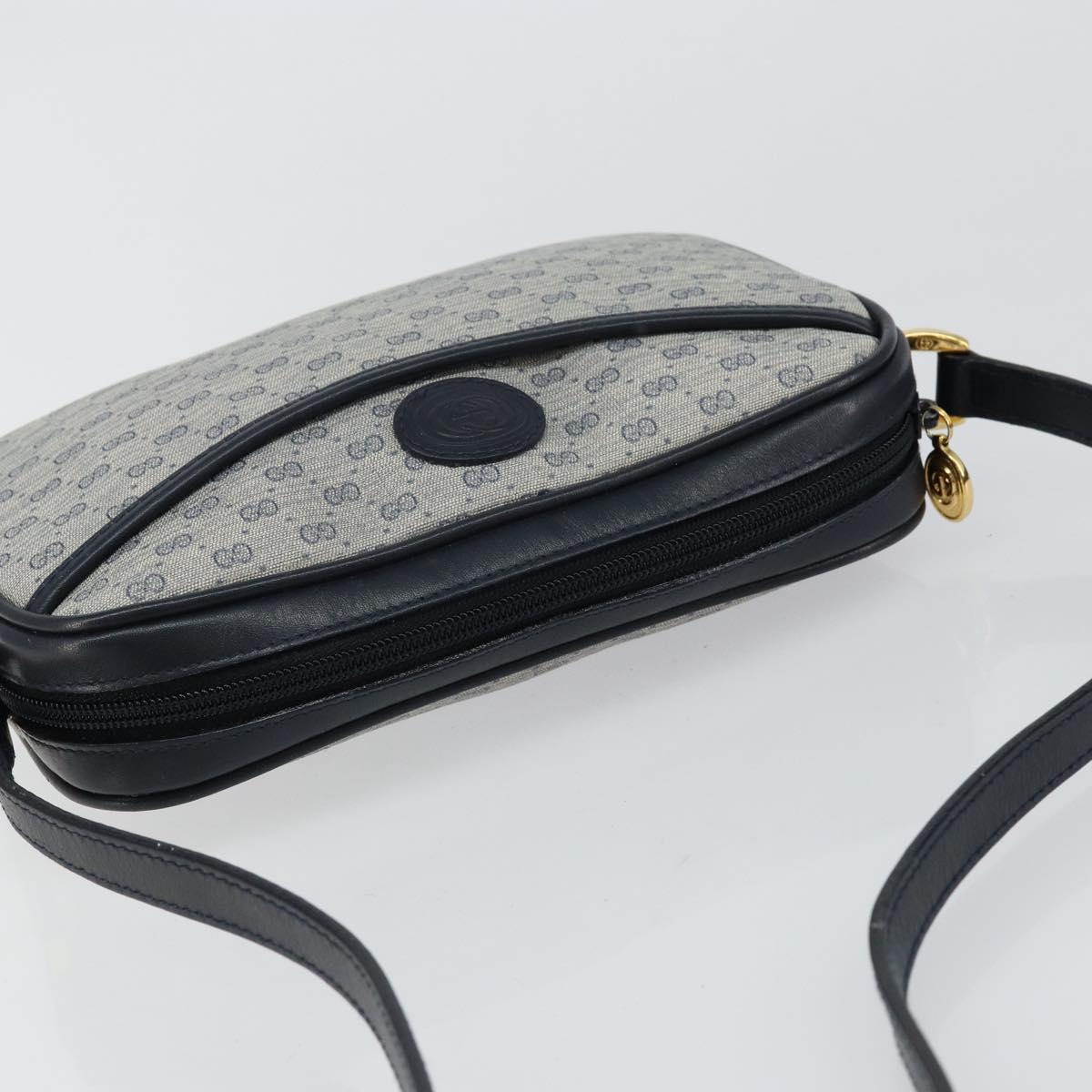 GUCCI Micro GG Supreme Shoulder Bag PVC Navy Gold 007 56 0095 Auth fm4868