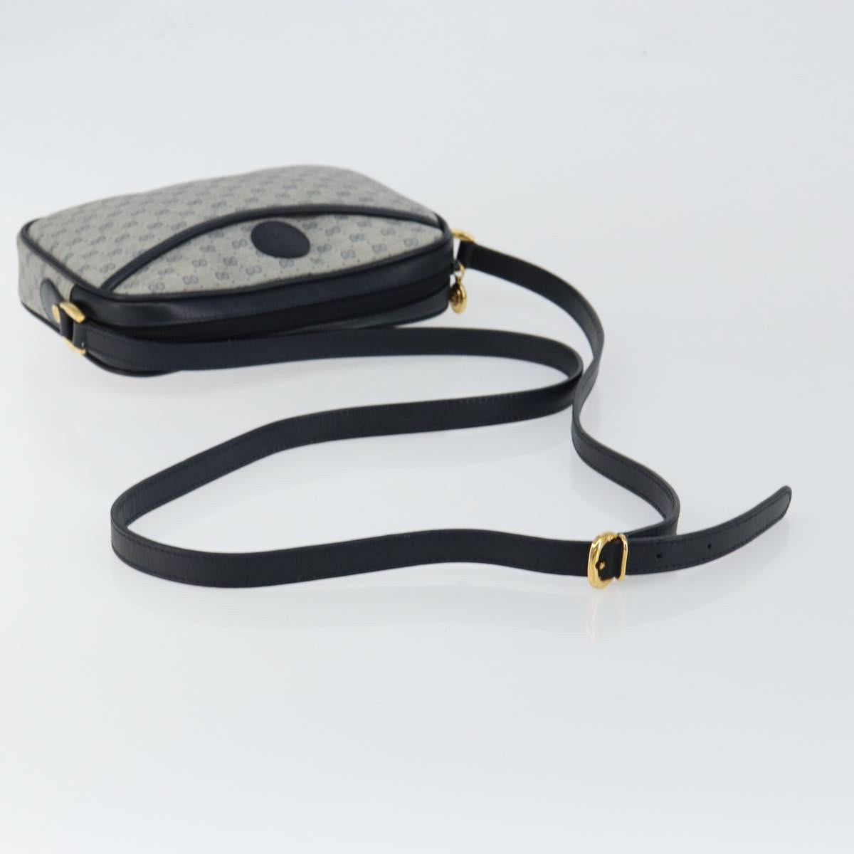 GUCCI Micro GG Supreme Shoulder Bag PVC Navy Gold 007 56 0095 Auth fm4868