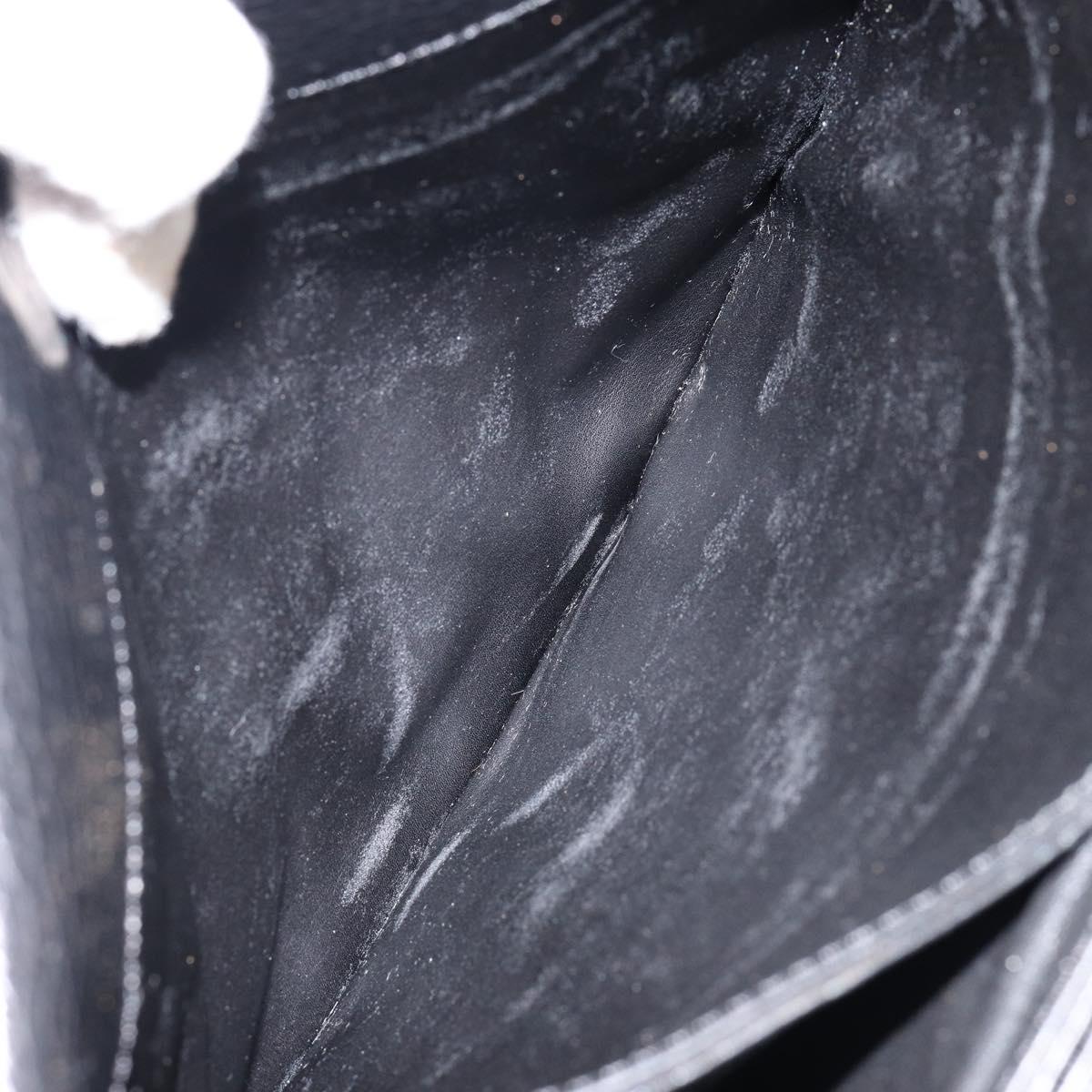 CELINE Shoulder Bag Leather Black Gold Auth fm4869