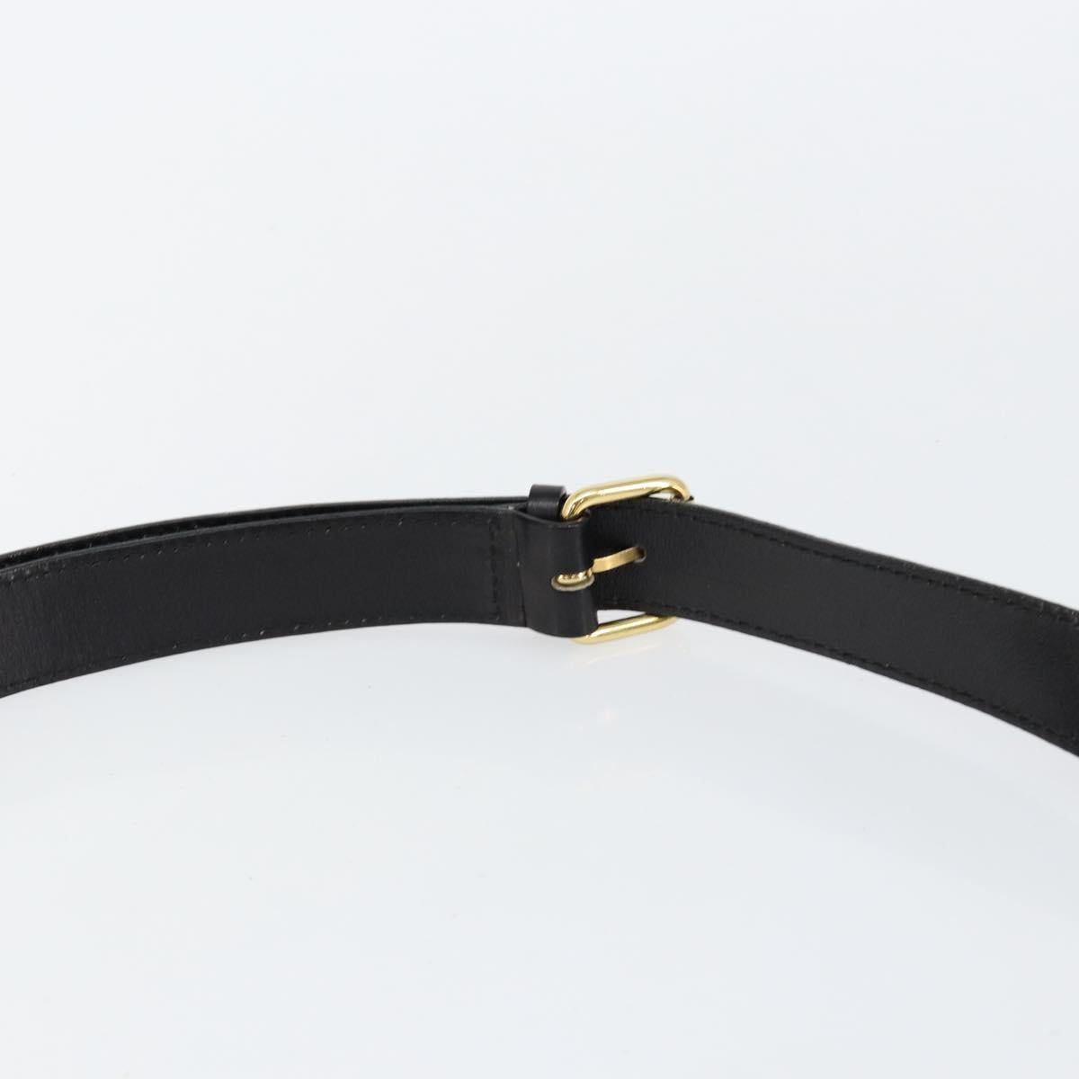 CELINE Shoulder Bag Leather Black Gold Auth fm4869