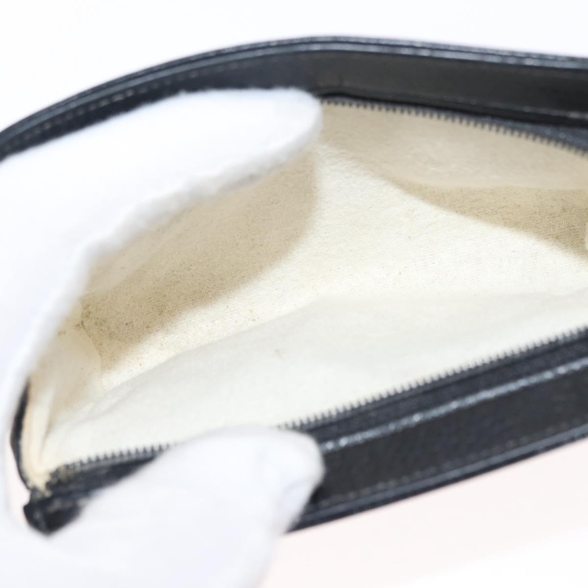 CHANEL COCO Mark Coin Purse Caviar Skin Black Gold CC Auth fm4870