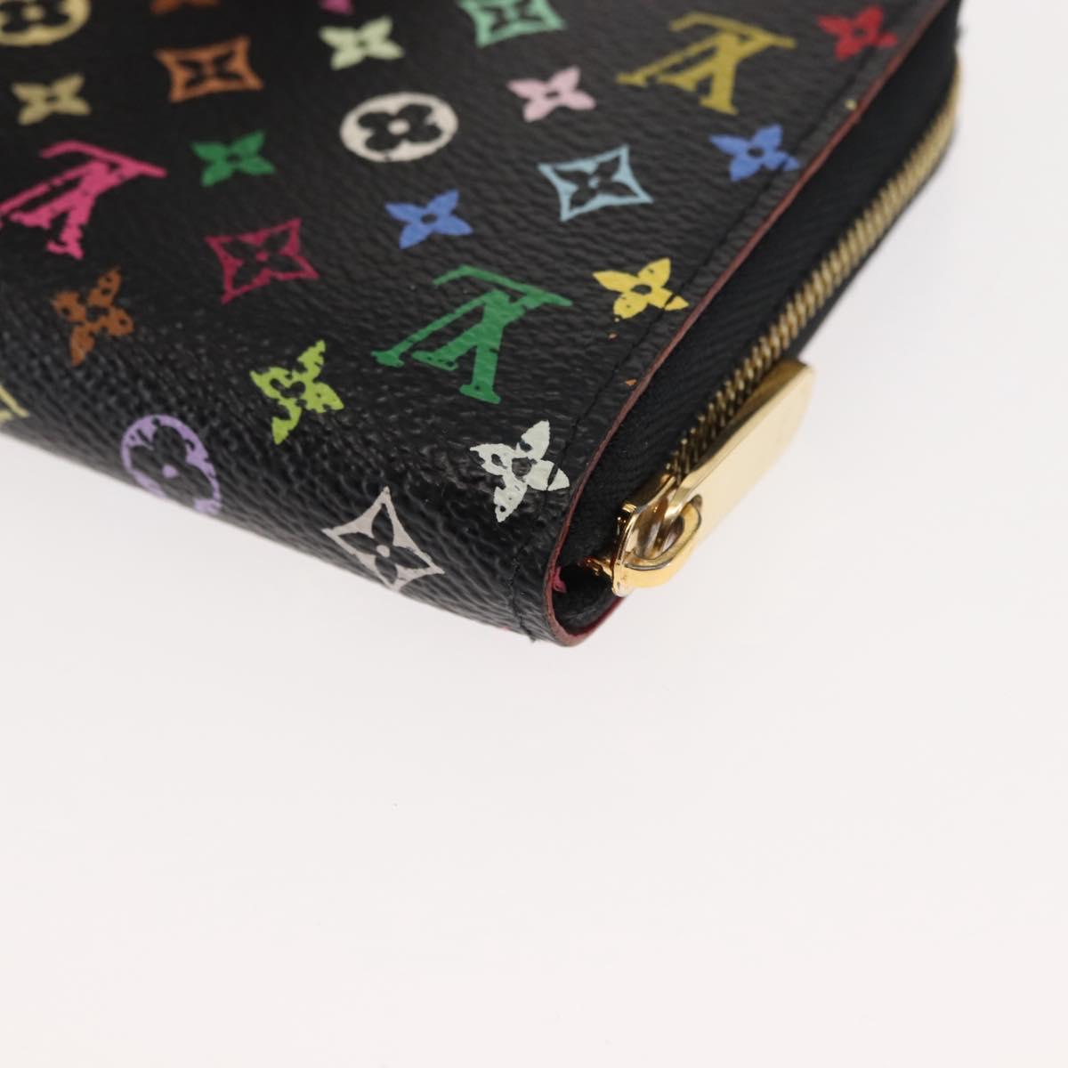 LOUIS VUITTON Monogram Multicolor Zippy Coin Purse Black M93740 LV Auth fm4871