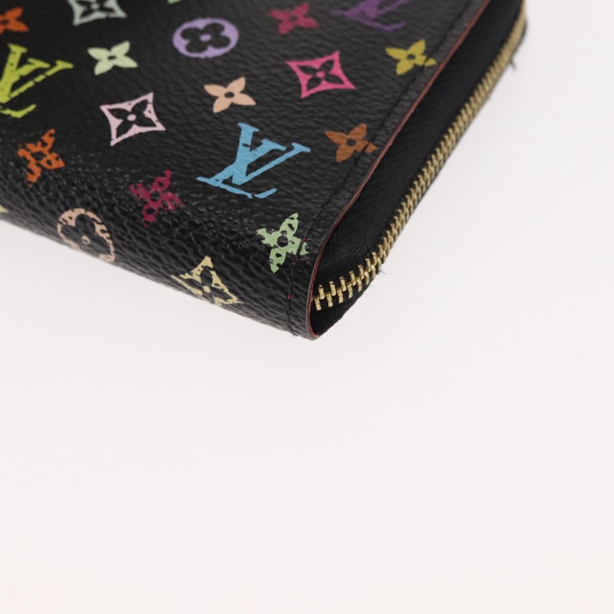 LOUIS VUITTON Monogram Multicolor Zippy Coin Purse Black M93740 LV Auth fm4871
