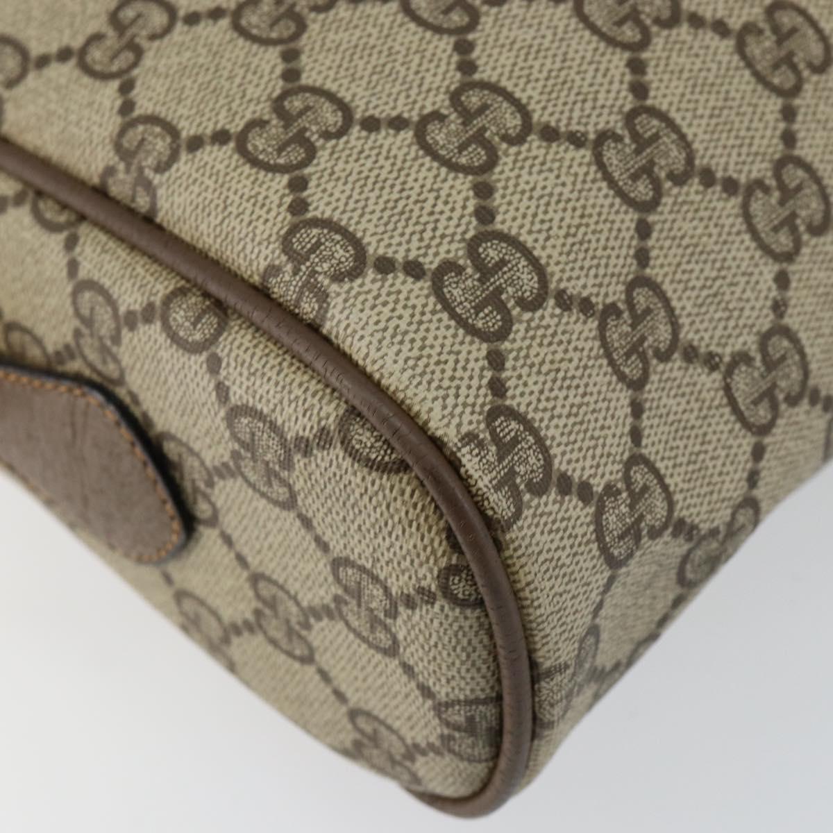 GUCCI GG Supreme Web Sherry Line Bag PVC Beige Gold 98 02 005 Auth fm4874