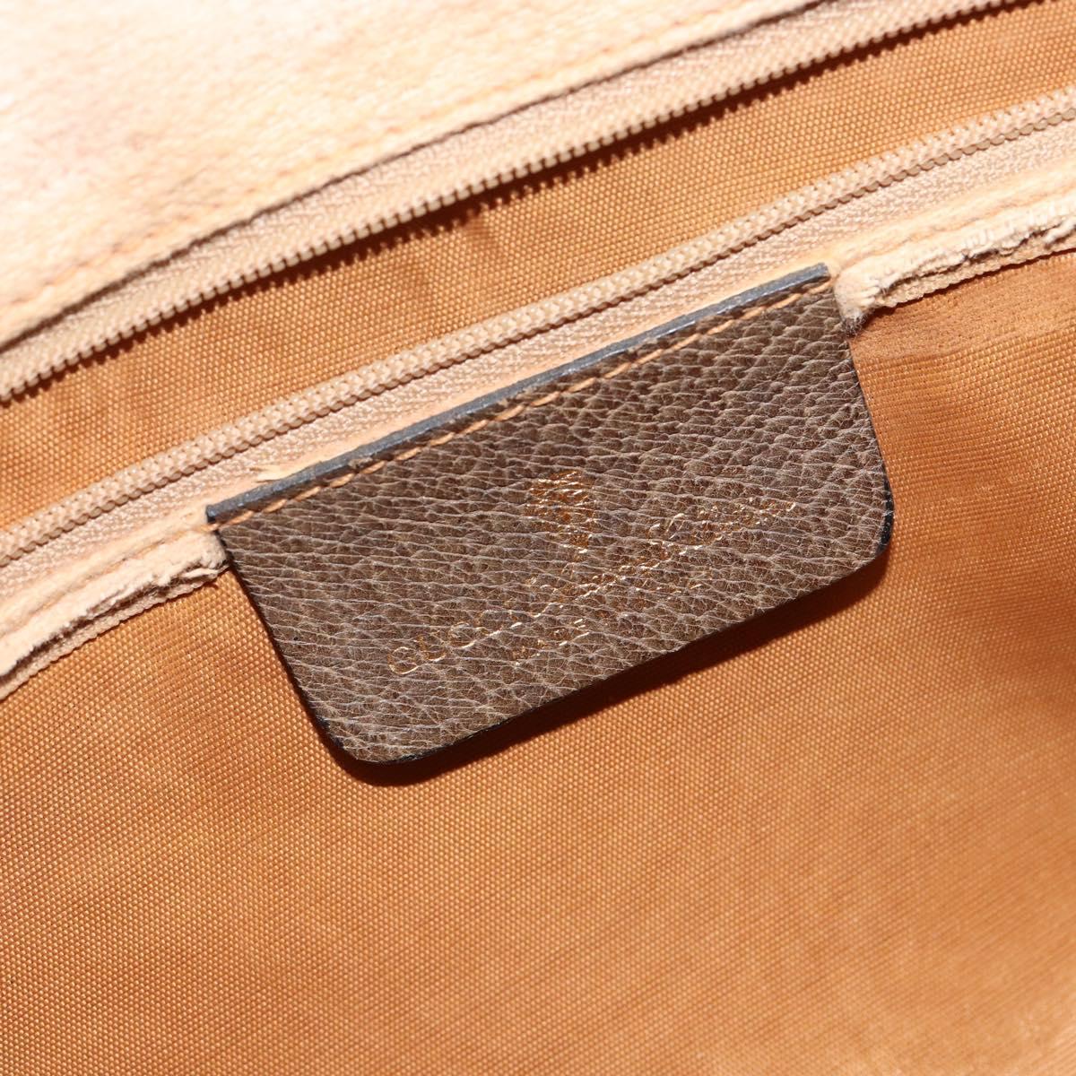 GUCCI GG Supreme Web Sherry Line Bag PVC Beige Gold 98 02 005 Auth fm4874