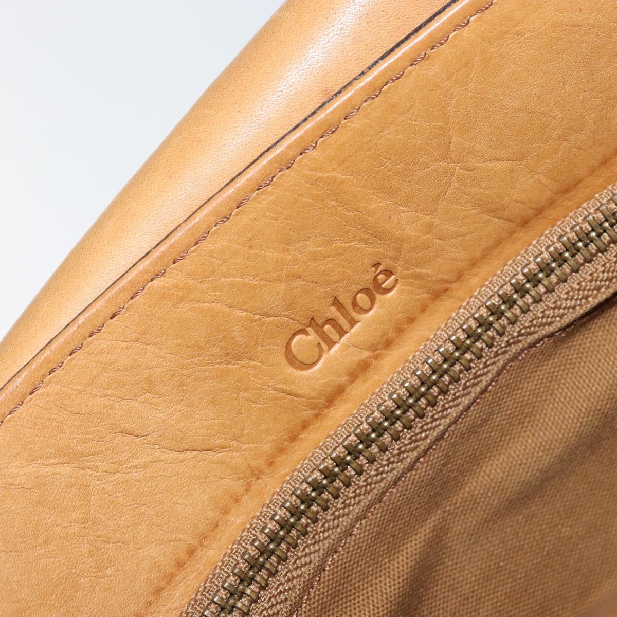 Chloe Shoulder Bag Leather Beige Auth fm4877