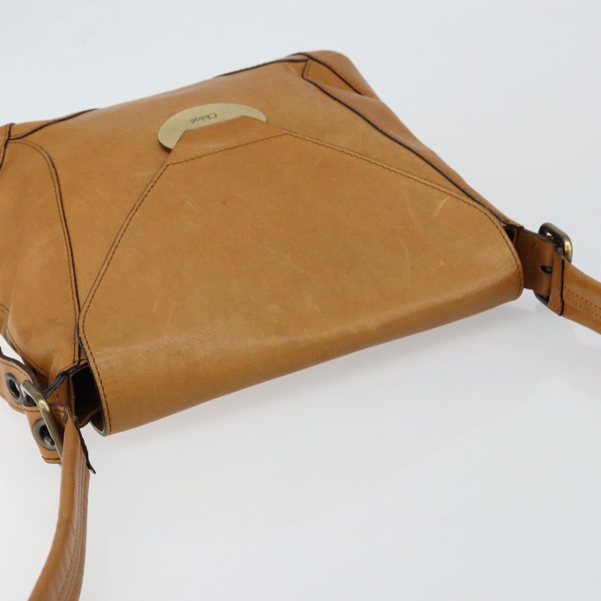Chloe Shoulder Bag Leather Beige Auth fm4877