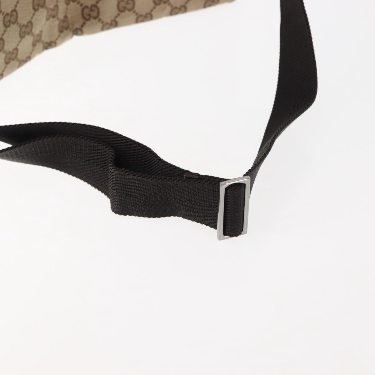 GUCCI GG Supreme Waist bag PVC Beige Silver 28566 Auth fm4878