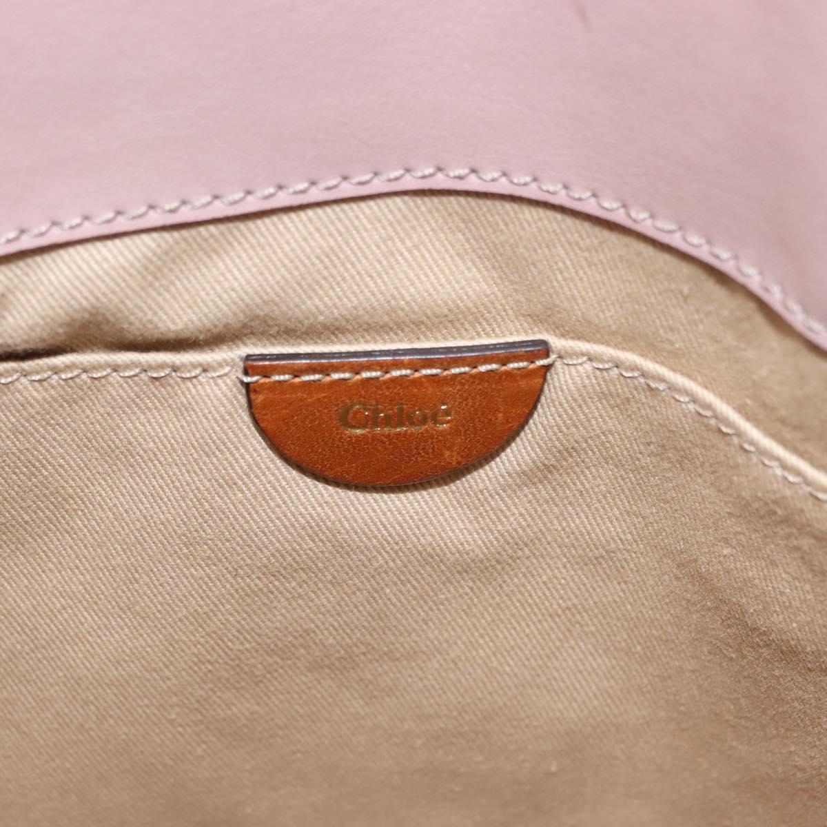 Chloe Tote Bag Leather Pink Gold Auth fm4880
