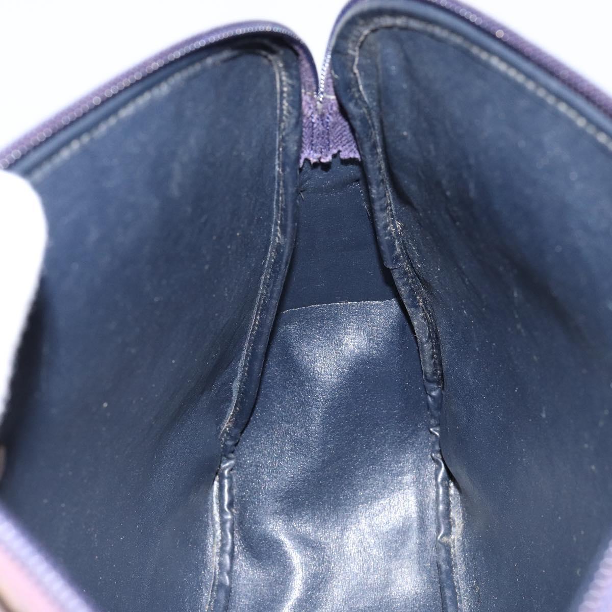Christian Dior Trotter Canvas Shoulder Bag Navy Gold Auth fm4881