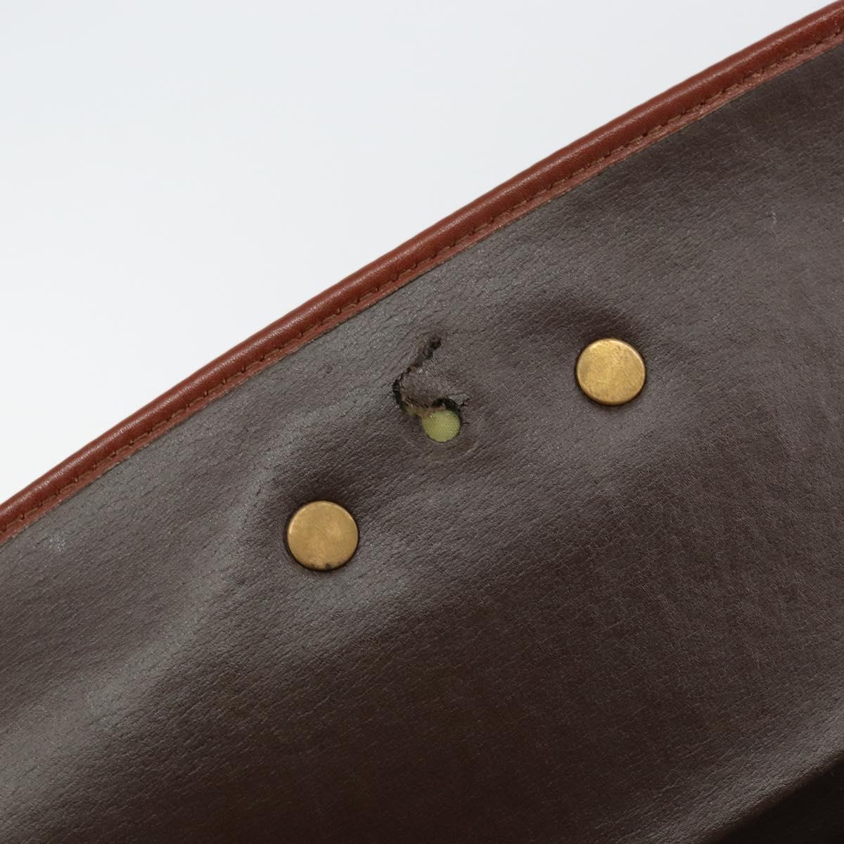 Christian Dior Shoulder Bag Suede Brown Gold Auth fm4882