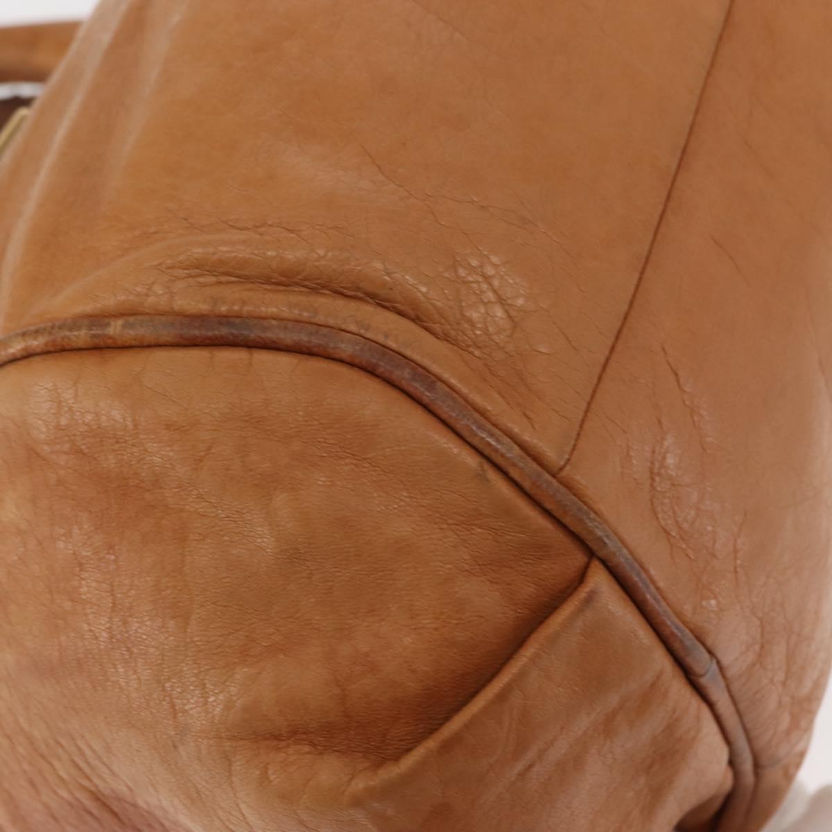 Chloe Etel Hand Bag Leather 2way Beige Gold Auth fm4883