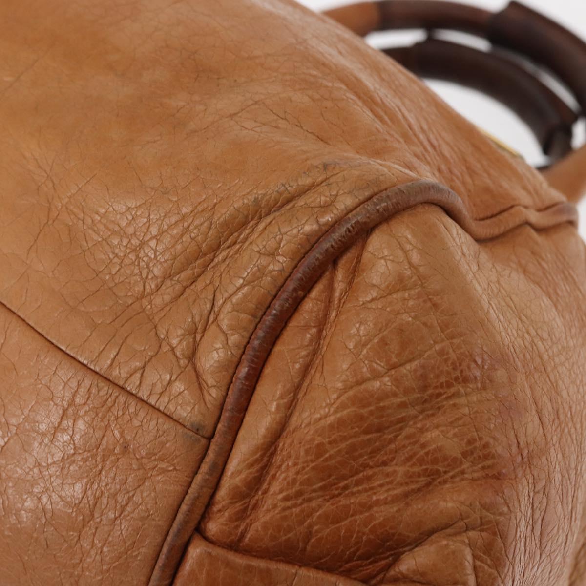 Chloe Etel Hand Bag Leather 2way Beige Gold Auth fm4883