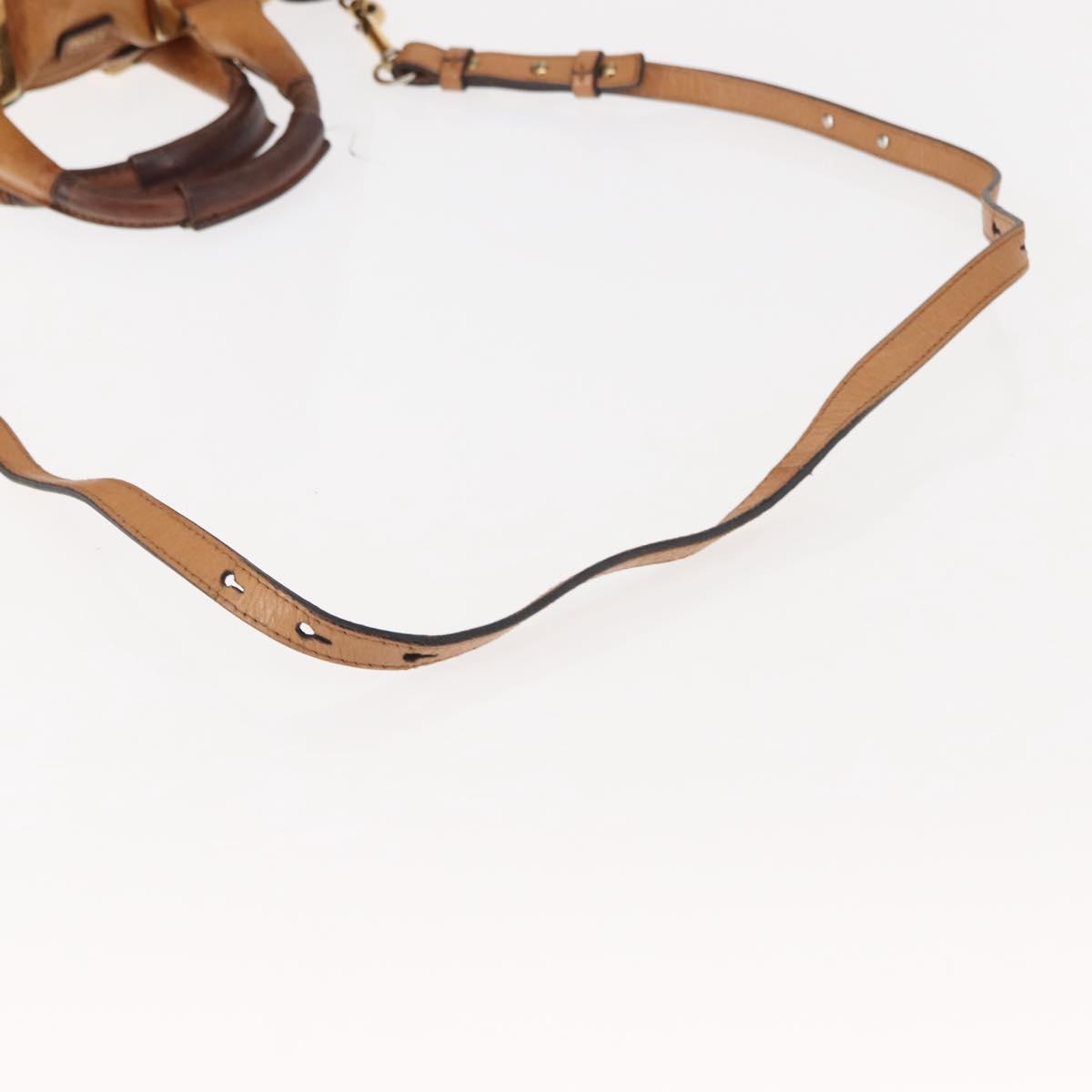 Chloe Etel Hand Bag Leather 2way Beige Gold Auth fm4883