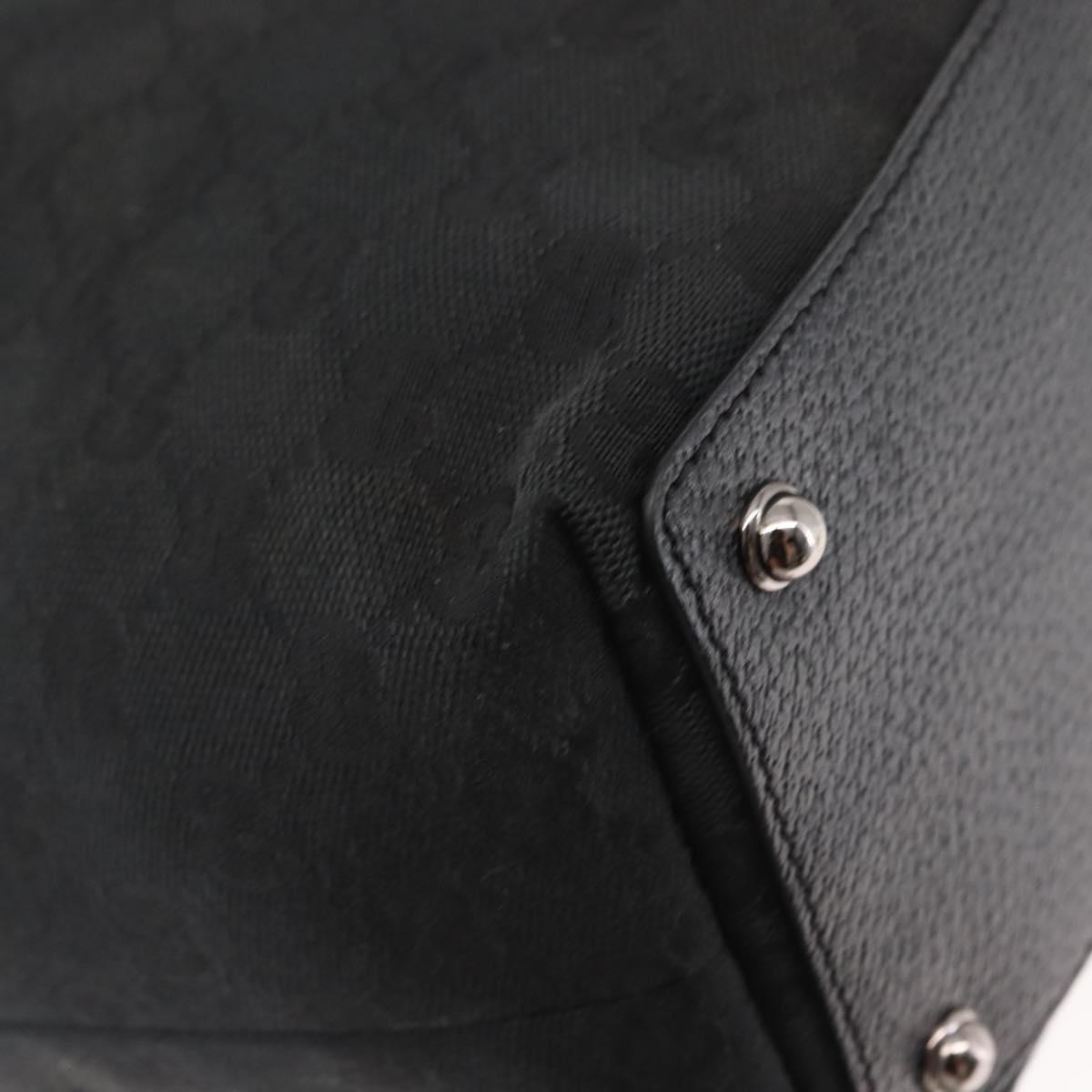 GUCCI GG Canvas Tote Bag Black Gold 120836 Auth fm4884