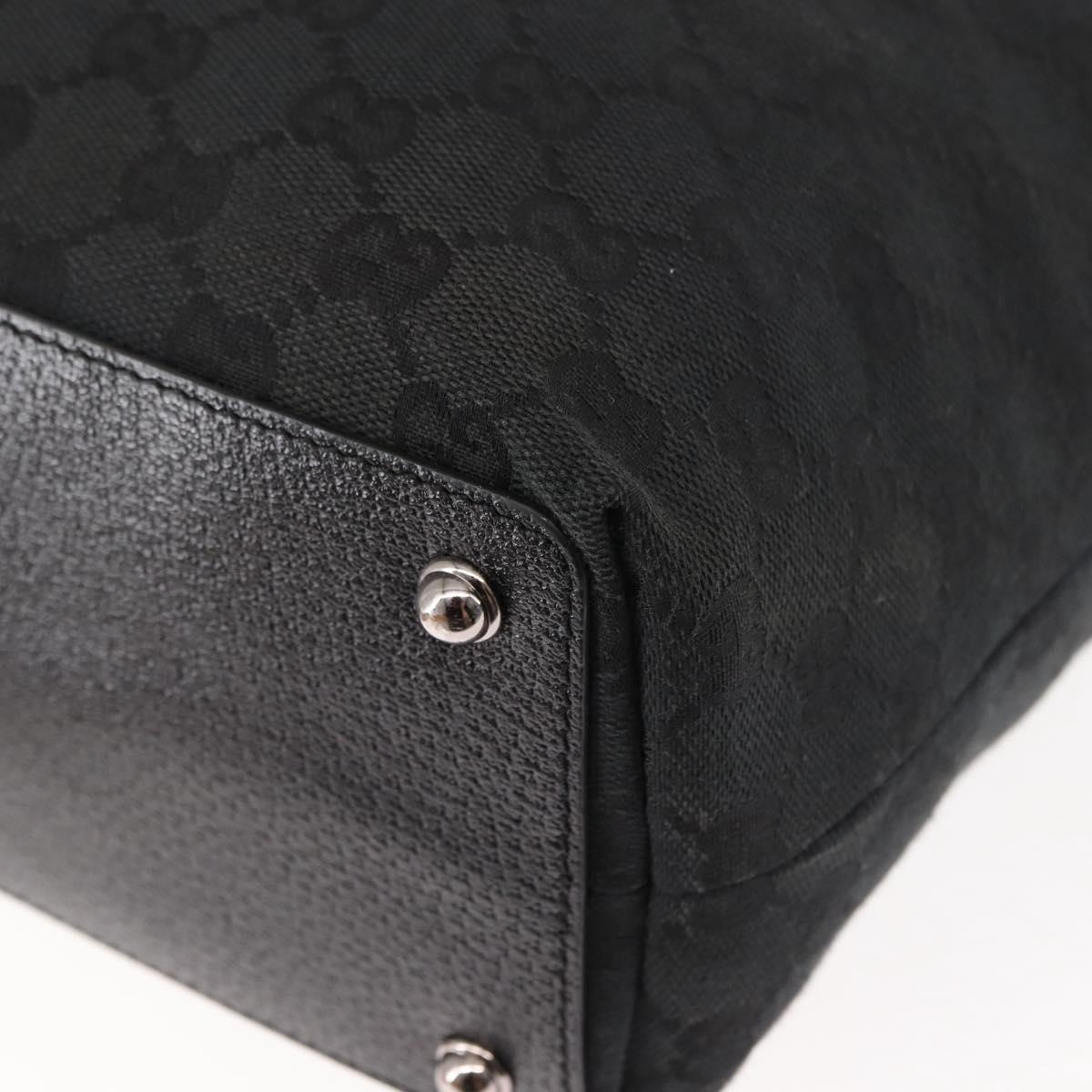 GUCCI GG Canvas Tote Bag Black Gold 120836 Auth fm4884