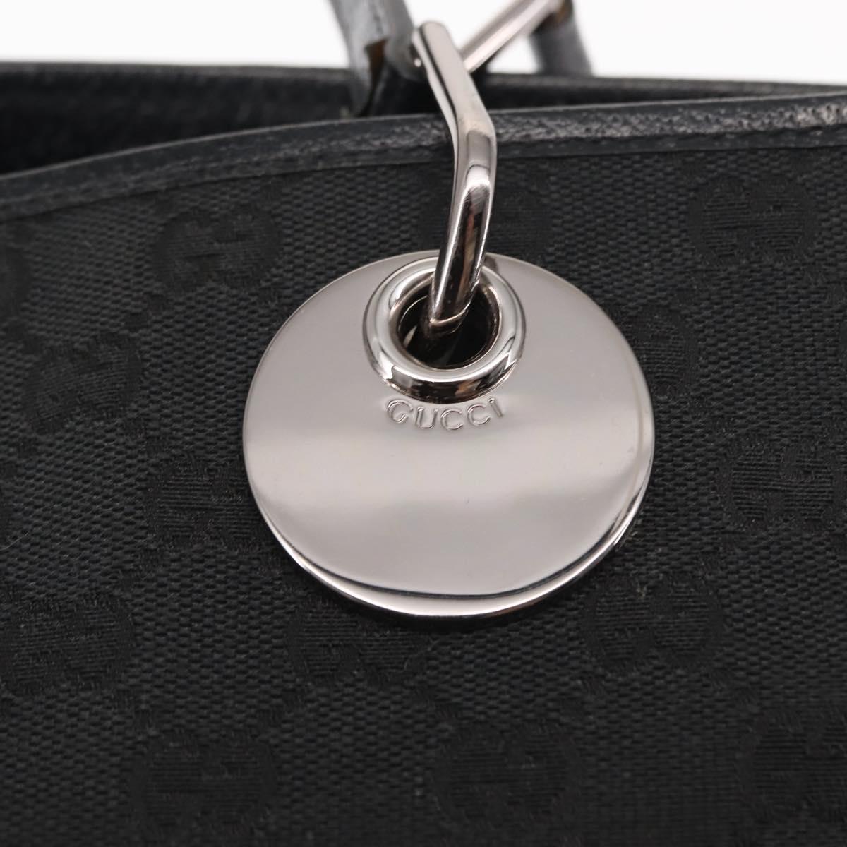 GUCCI GG Canvas Tote Bag Black Gold 120836 Auth fm4884