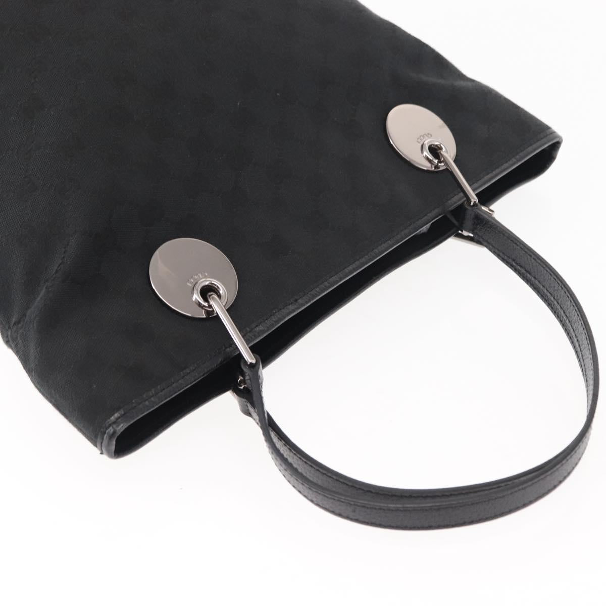 GUCCI GG Canvas Tote Bag Black Gold 120836 Auth fm4884