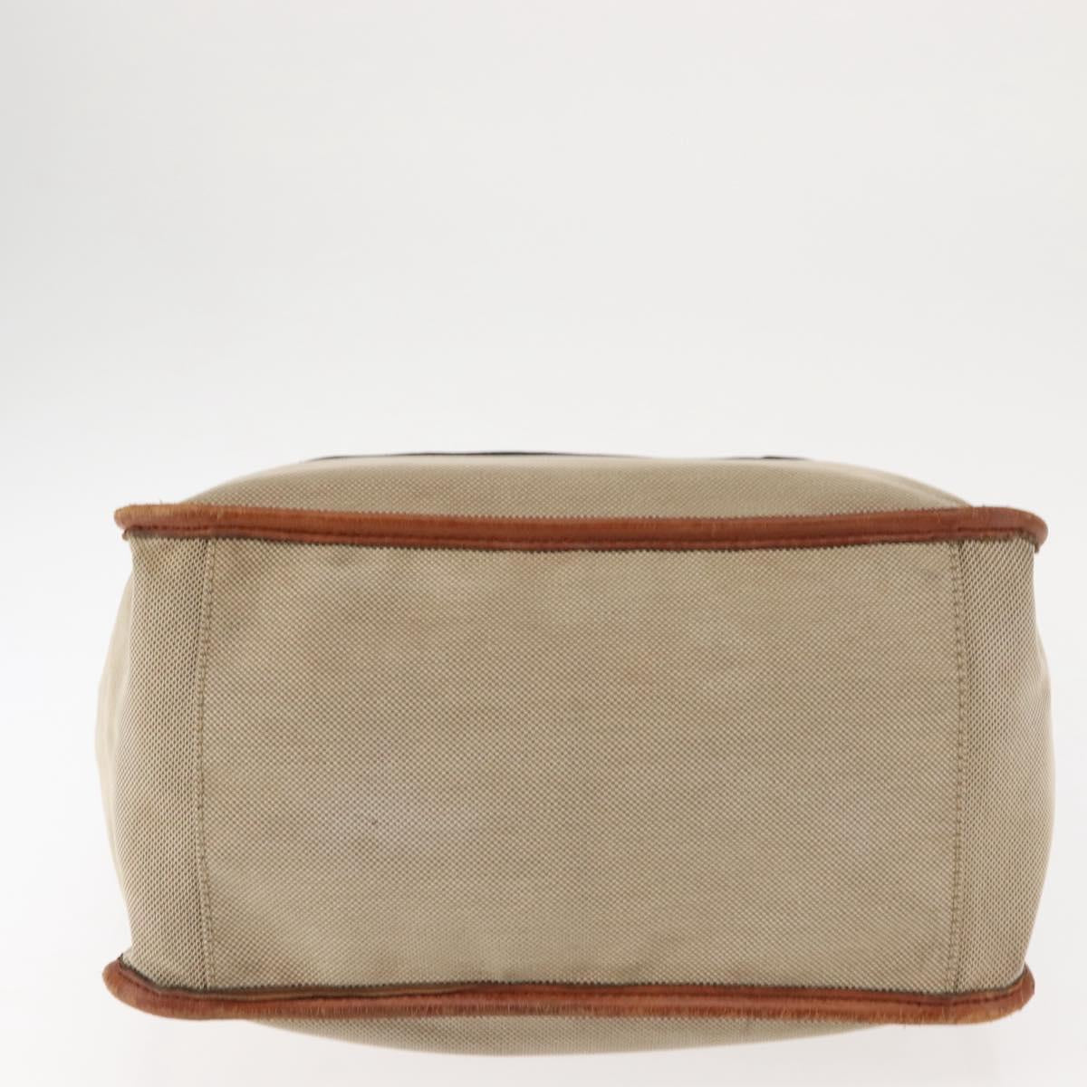 Chloe Harley Tote Bag Canvas Leather Beige Gold Auth fm4886