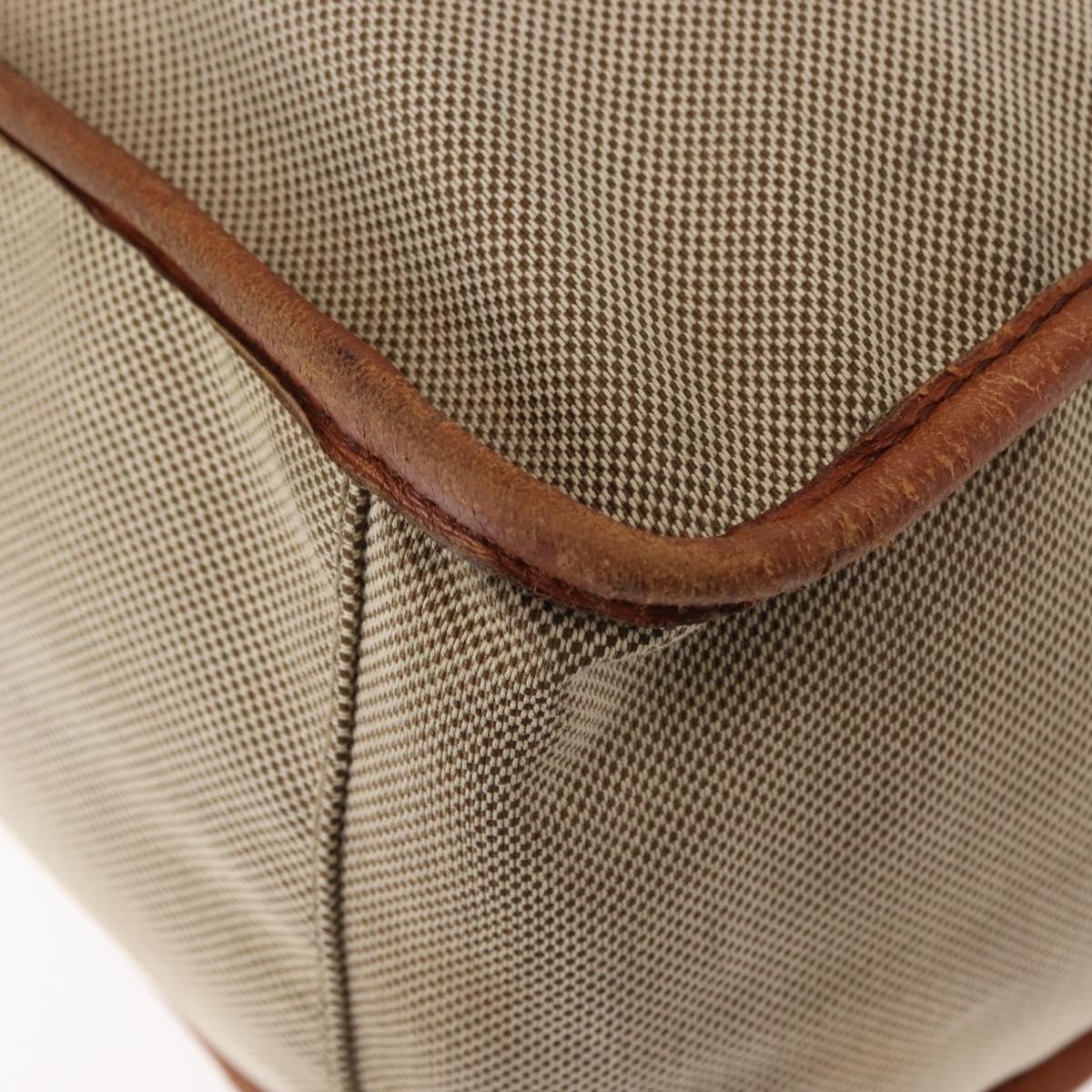 Chloe Harley Tote Bag Canvas Leather Beige Gold Auth fm4886
