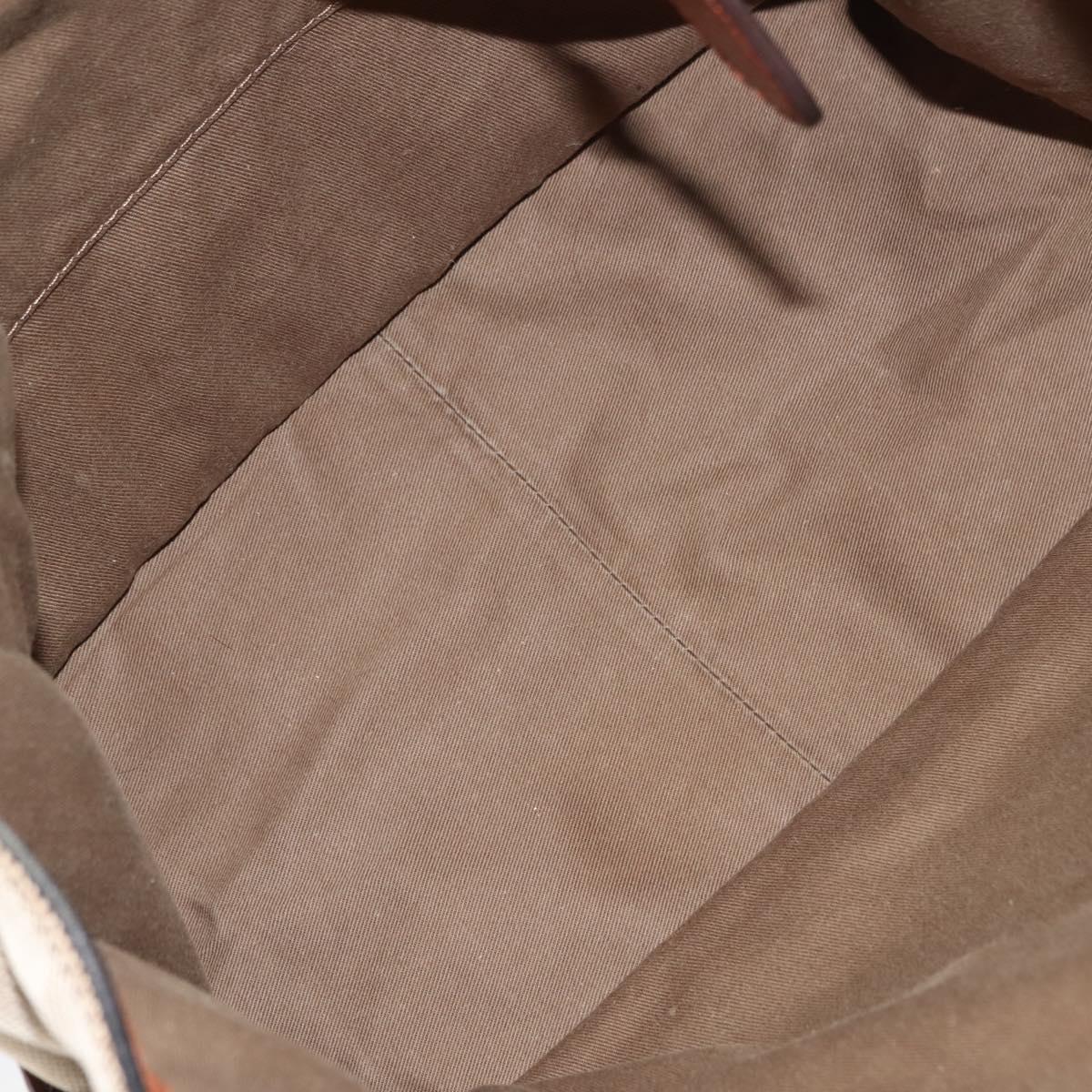 Chloe Harley Tote Bag Canvas Leather Beige Gold Auth fm4886
