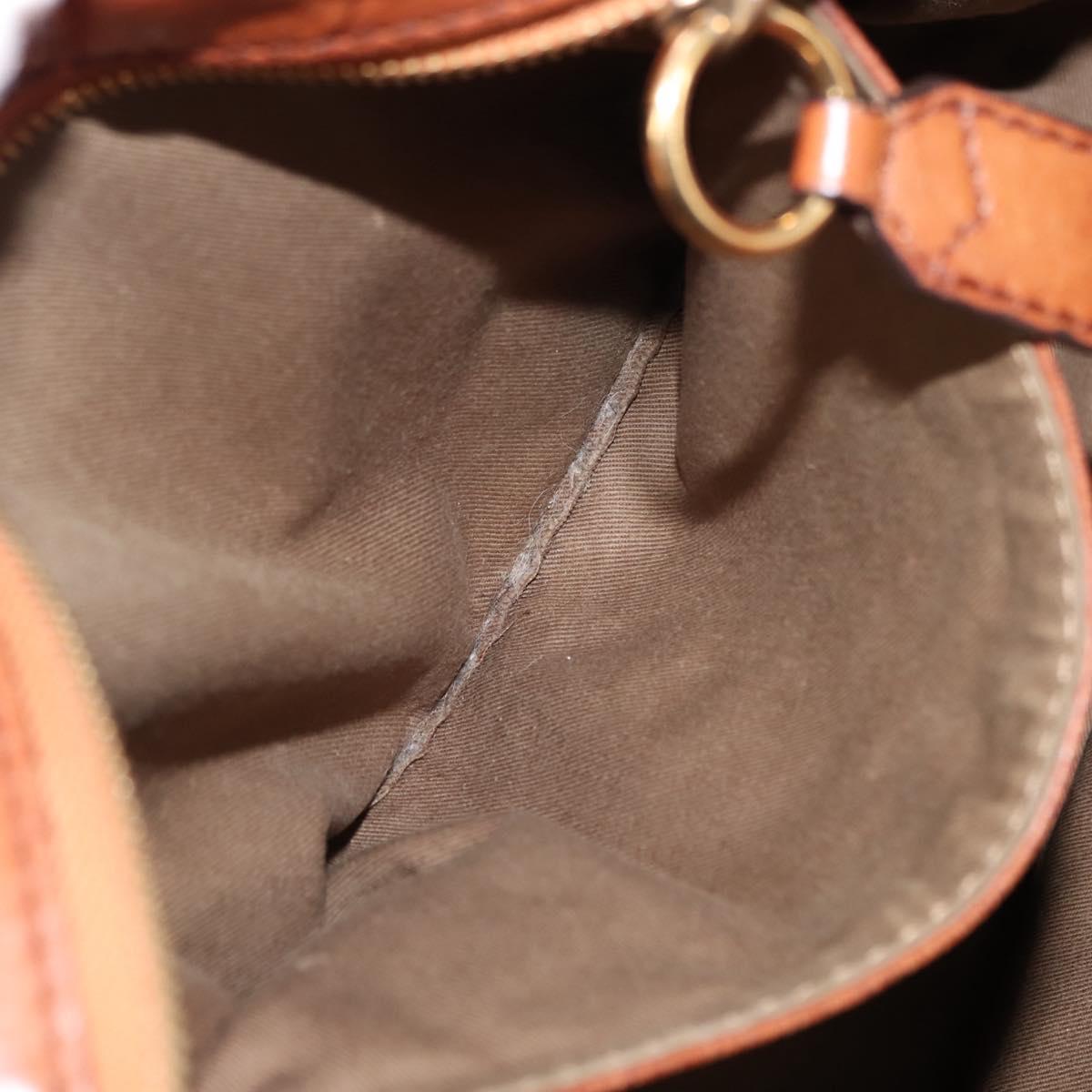 Chloe Harley Tote Bag Canvas Leather Beige Gold Auth fm4886