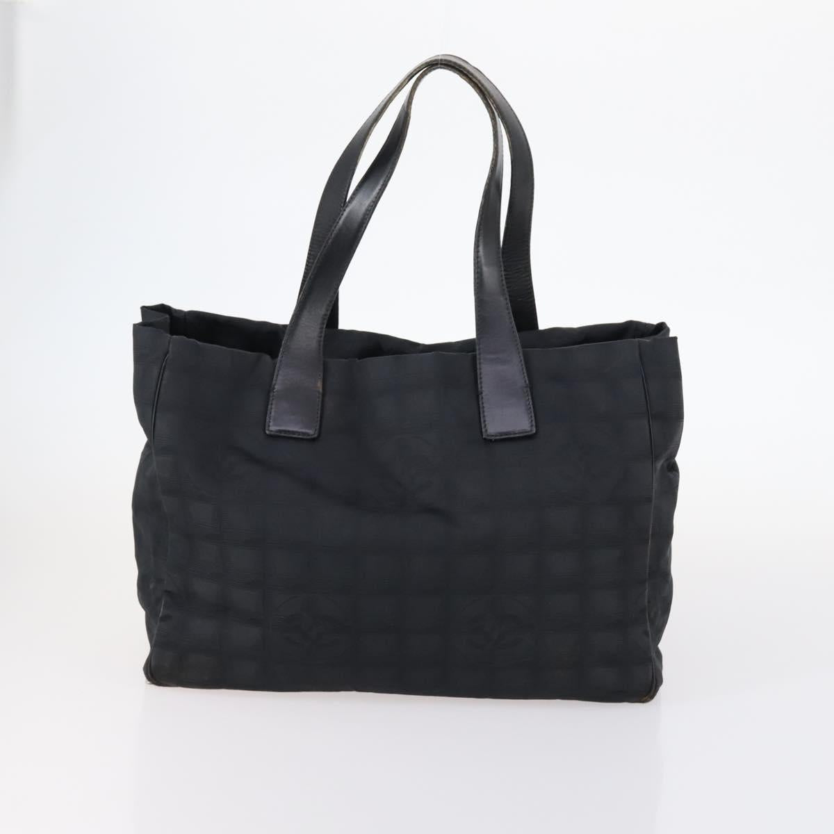 CHANEL New Travel Line Tote Bag Nylon 2Set Pink Black CC Auth fm4888