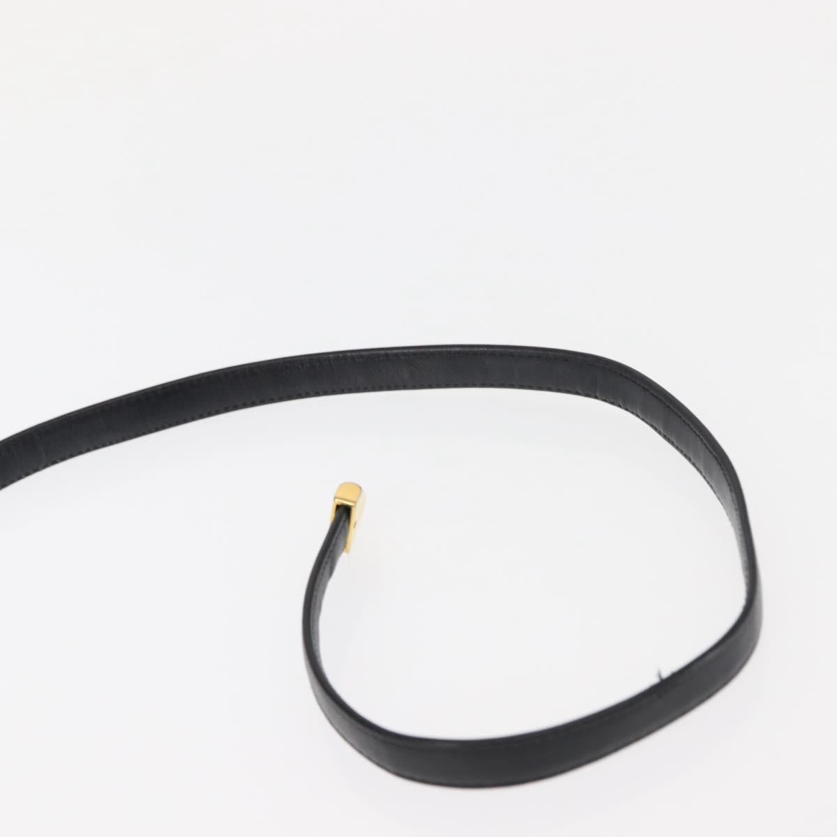 Christian Dior Shoulder Bag Leather Black Gold Auth fm4897