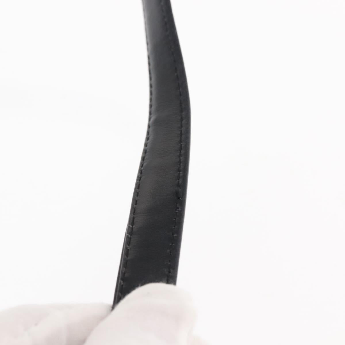 Christian Dior Shoulder Bag Leather Black Gold Auth fm4897