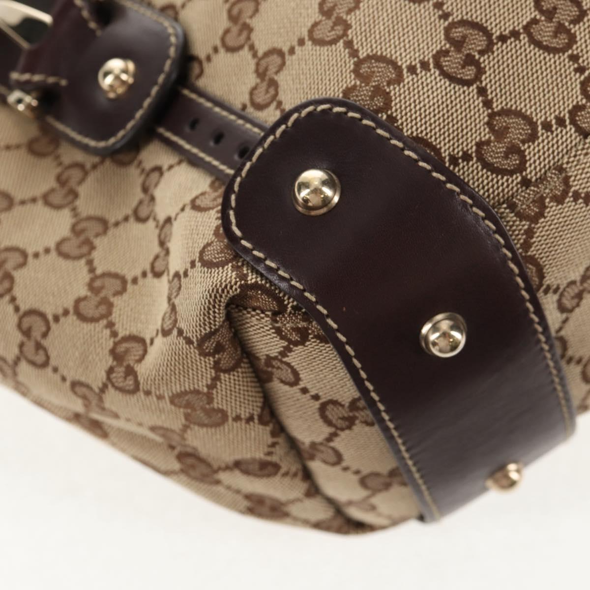 GUCCI GG Canvas Tote Bag Beige Gold 162900 Auth fm4900V