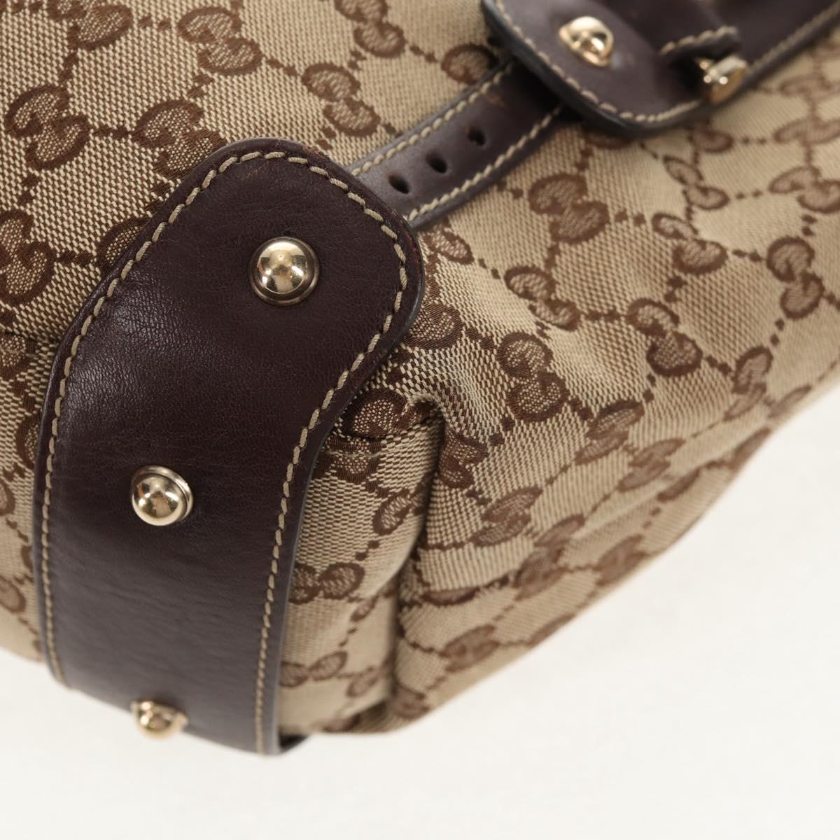 GUCCI GG Canvas Tote Bag Beige Gold 162900 Auth fm4900V