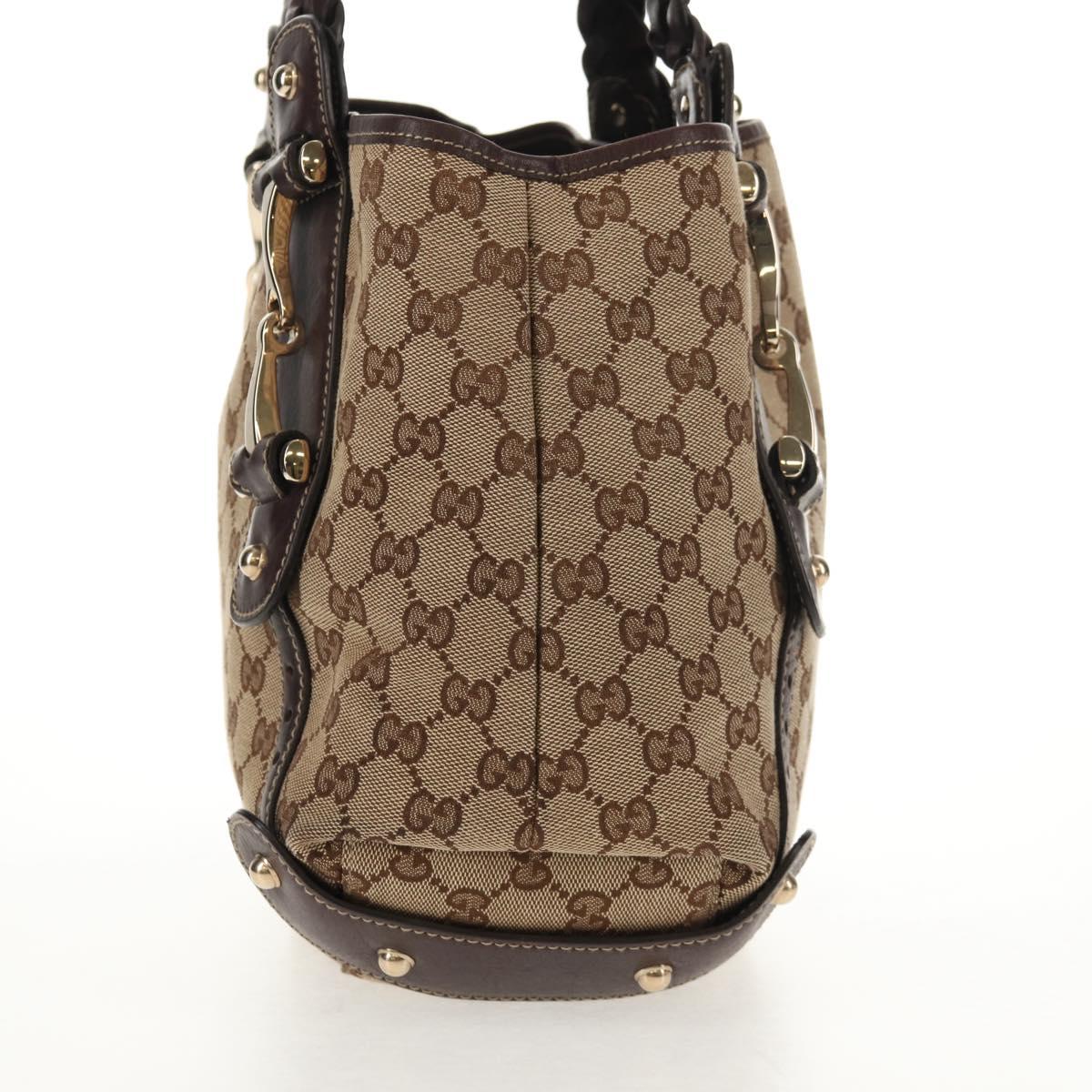 GUCCI GG Canvas Tote Bag Beige Gold 162900 Auth fm4900V