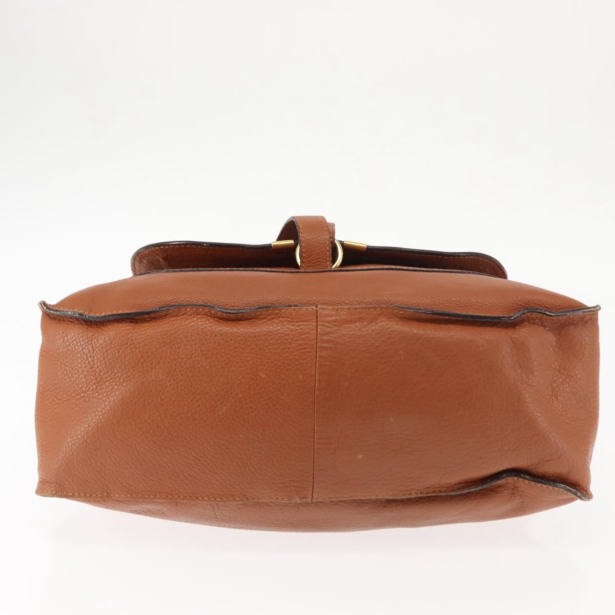 Chloe Mercy Hand Bag Leather Brown Gold Auth fm4901