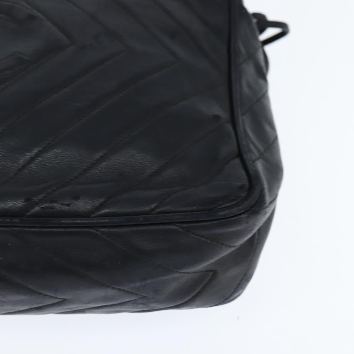 CHANEL Shoulder Bag Shoulder Bag Lamb Skin Black Gold CC Auth fm4907