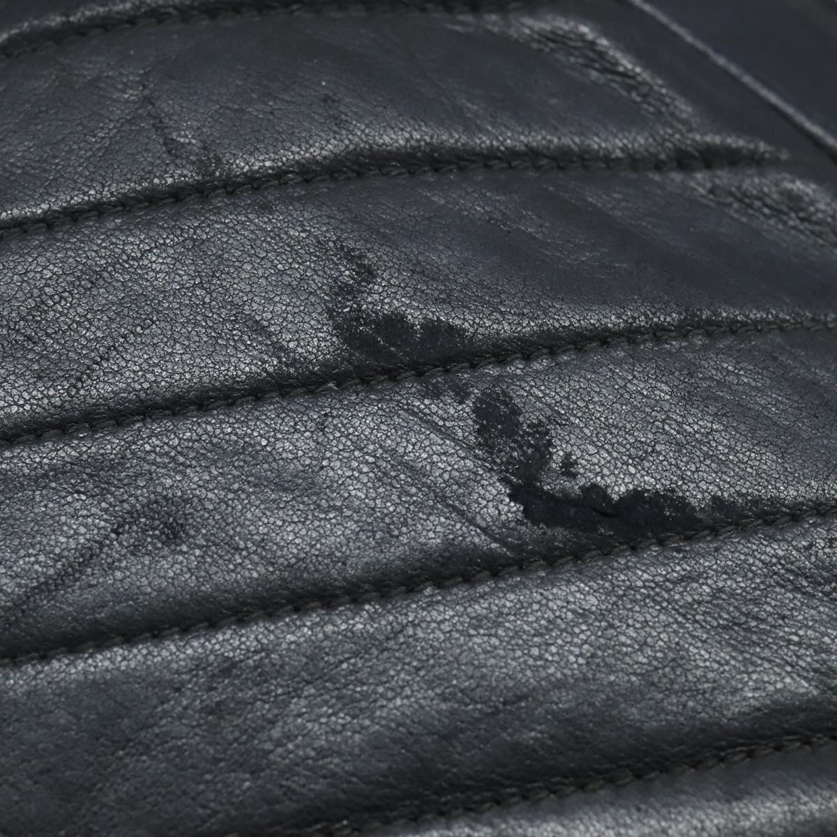 CHANEL Shoulder Bag Shoulder Bag Lamb Skin Black Gold CC Auth fm4907