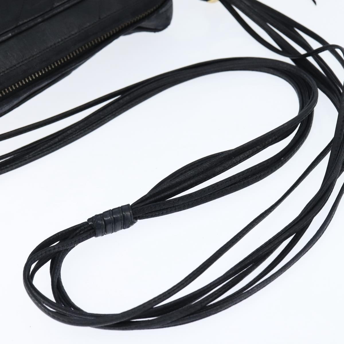 CHANEL Shoulder Bag Shoulder Bag Lamb Skin Black Gold CC Auth fm4907