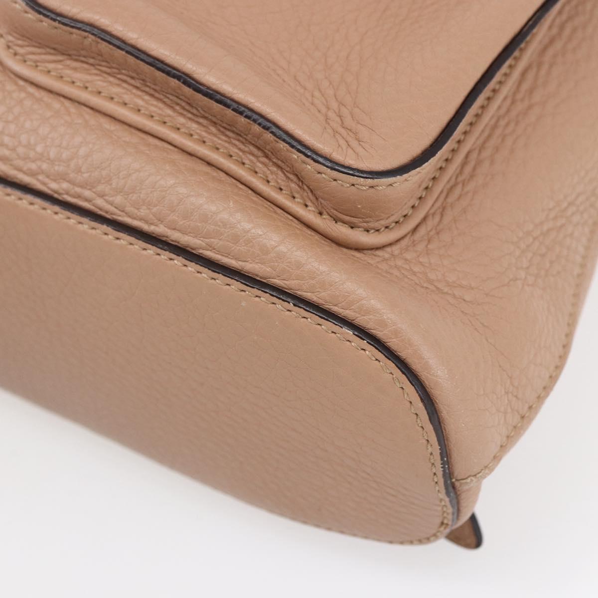 GUCCI Bamboo Backpack Leather Beige Gold 370833 Auth fm4914