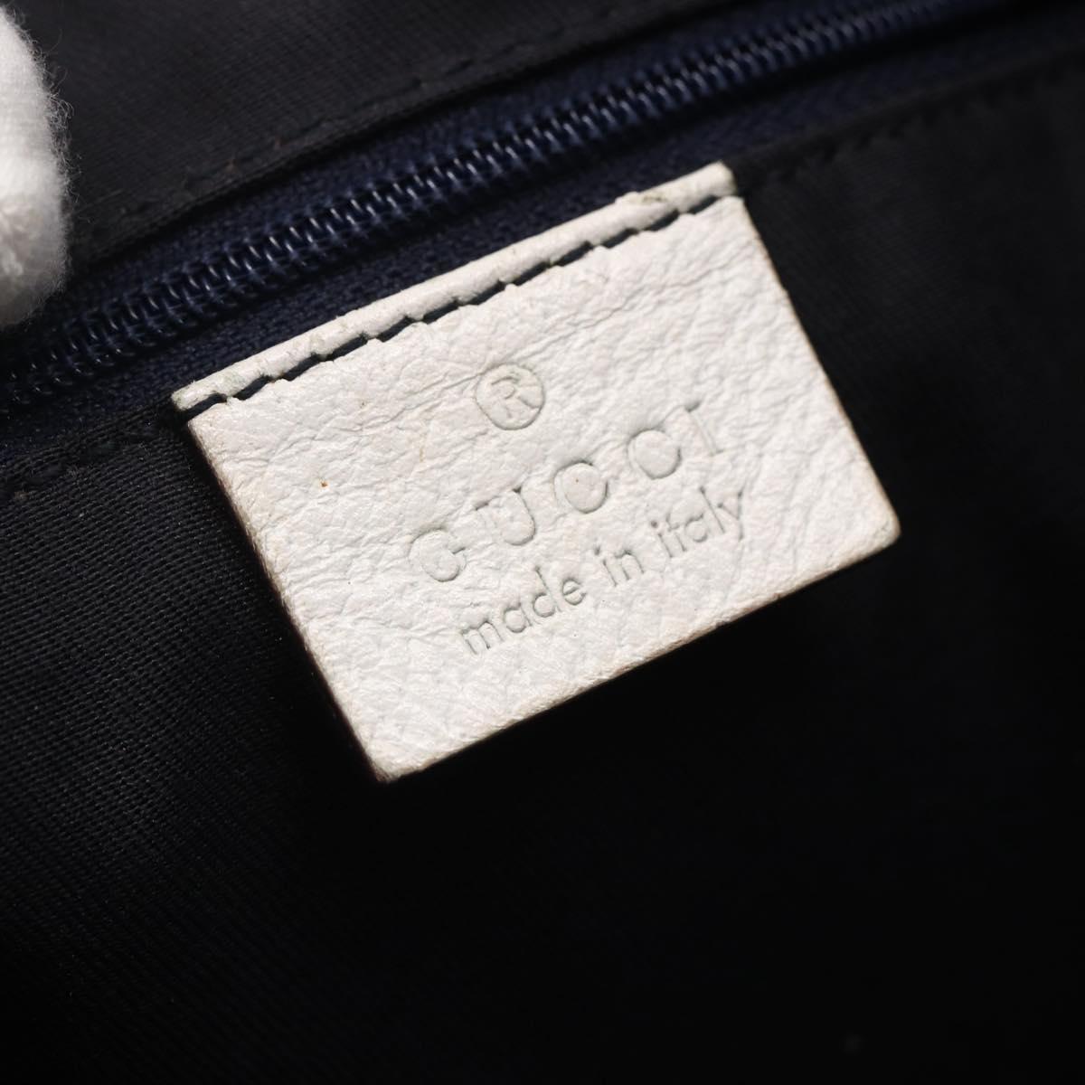 GUCCI Abbey Tote Bag Leather White Gold 141472 Auth fm4928